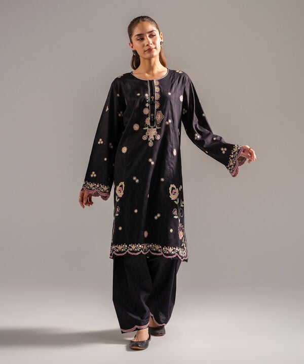 2 Piece - Embroidered Jacquard Suit