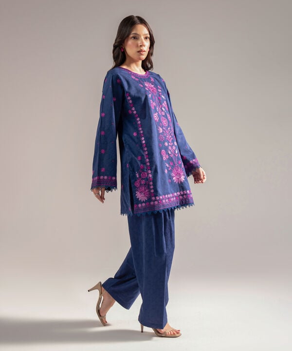 2 Piece - Embroidered Jacquard Suit