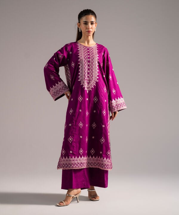 2 Piece - Embroidered Jacquard Suit