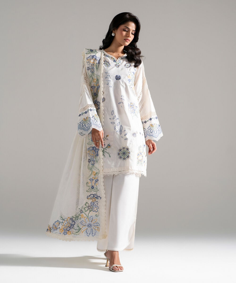 Embroidered Khaddi Net Dupatta PBS26SCV686D