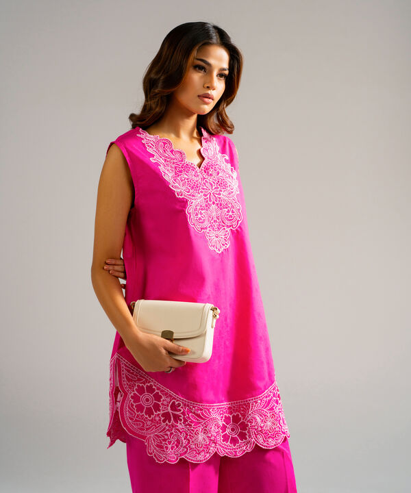 2 Piece - Embroidered Jacquard Suit