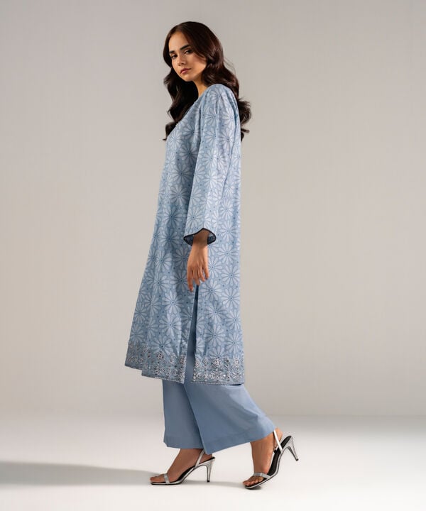 2 Piece - Embroidered Cambric Suit