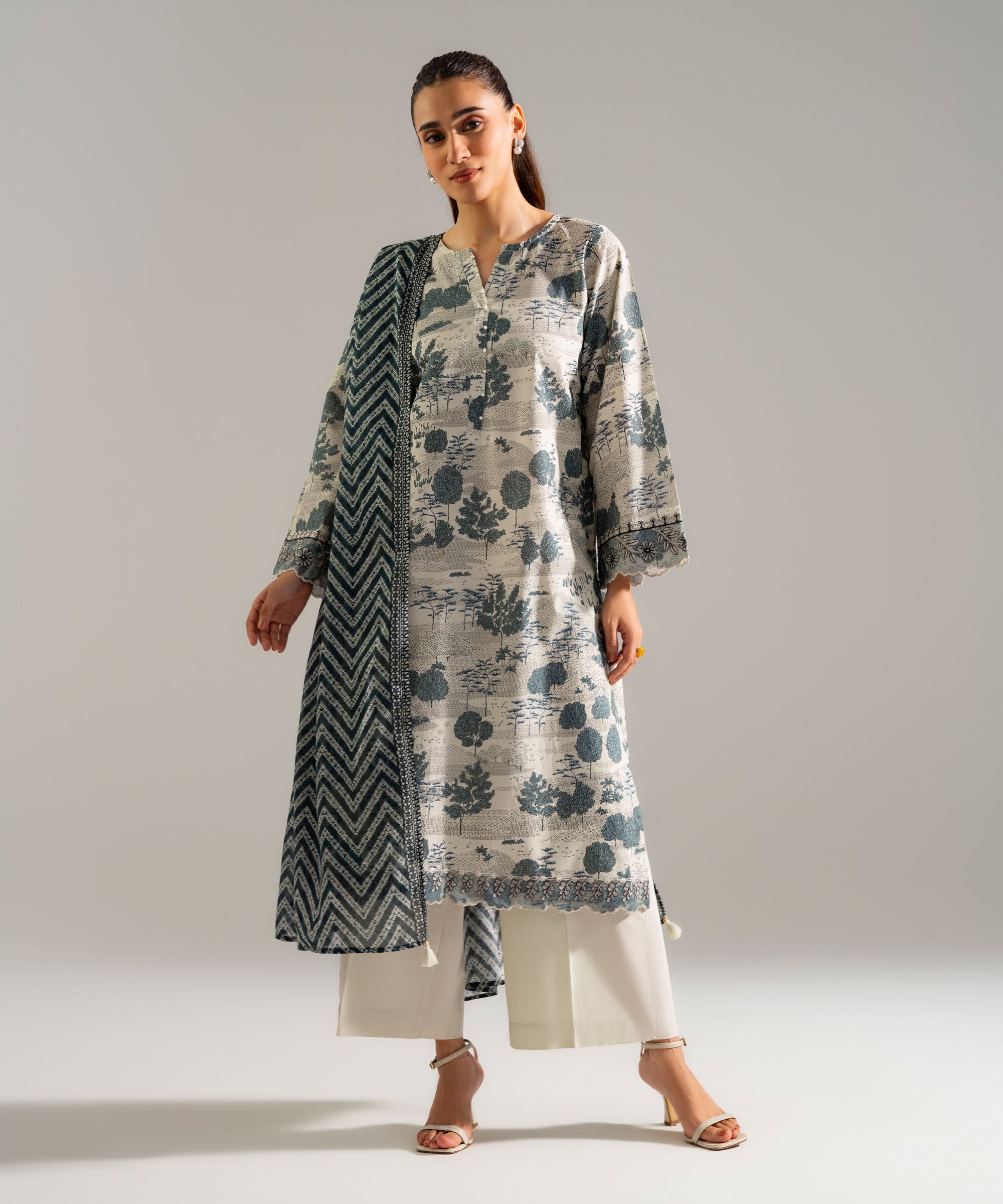 3 Piece - Embroidered Cambric Suit PBW26CHMV915