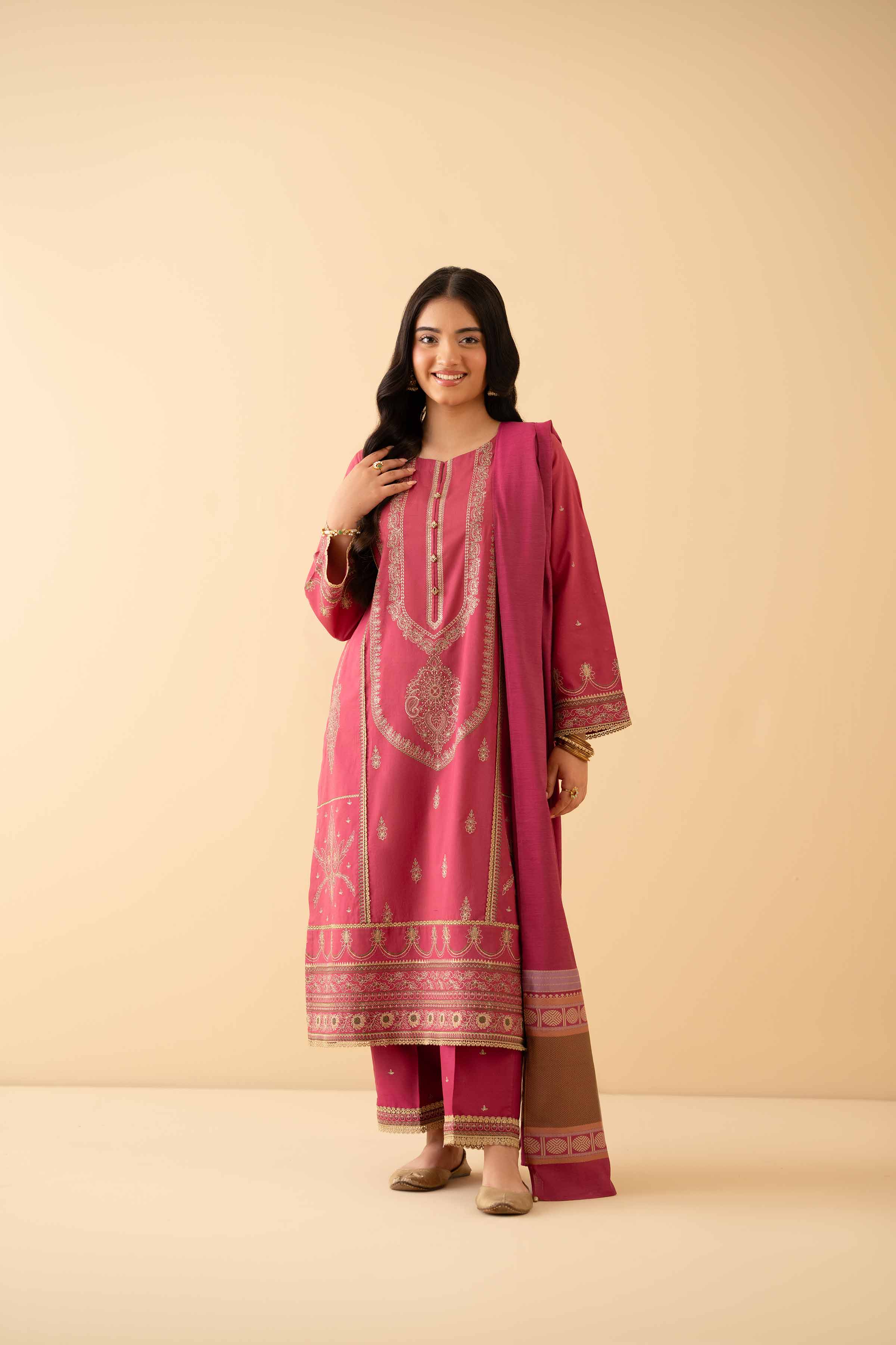 3 Piece - Embroidered Suit - PE25-232