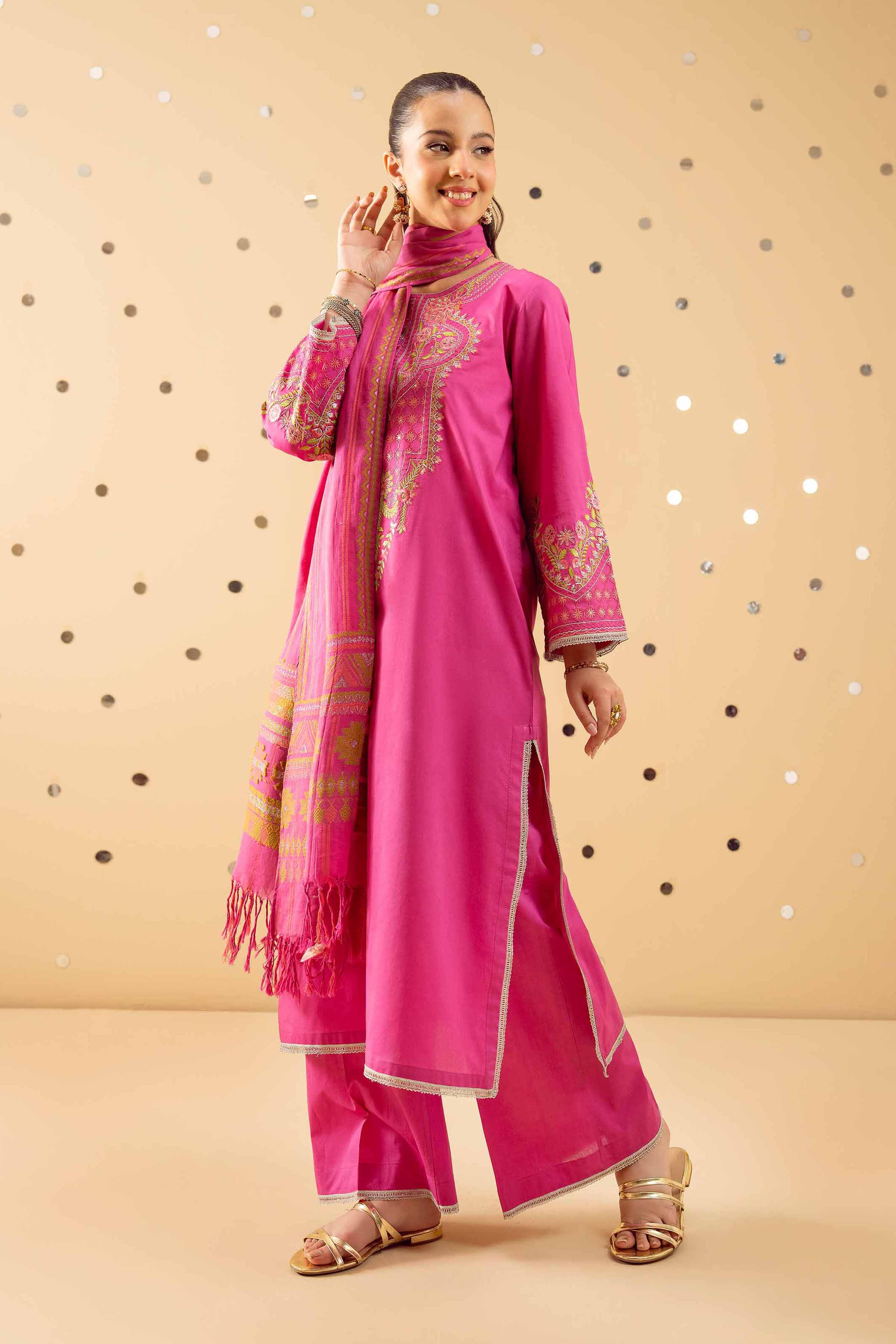 3 Piece - Embroidered Suit - PE25-371