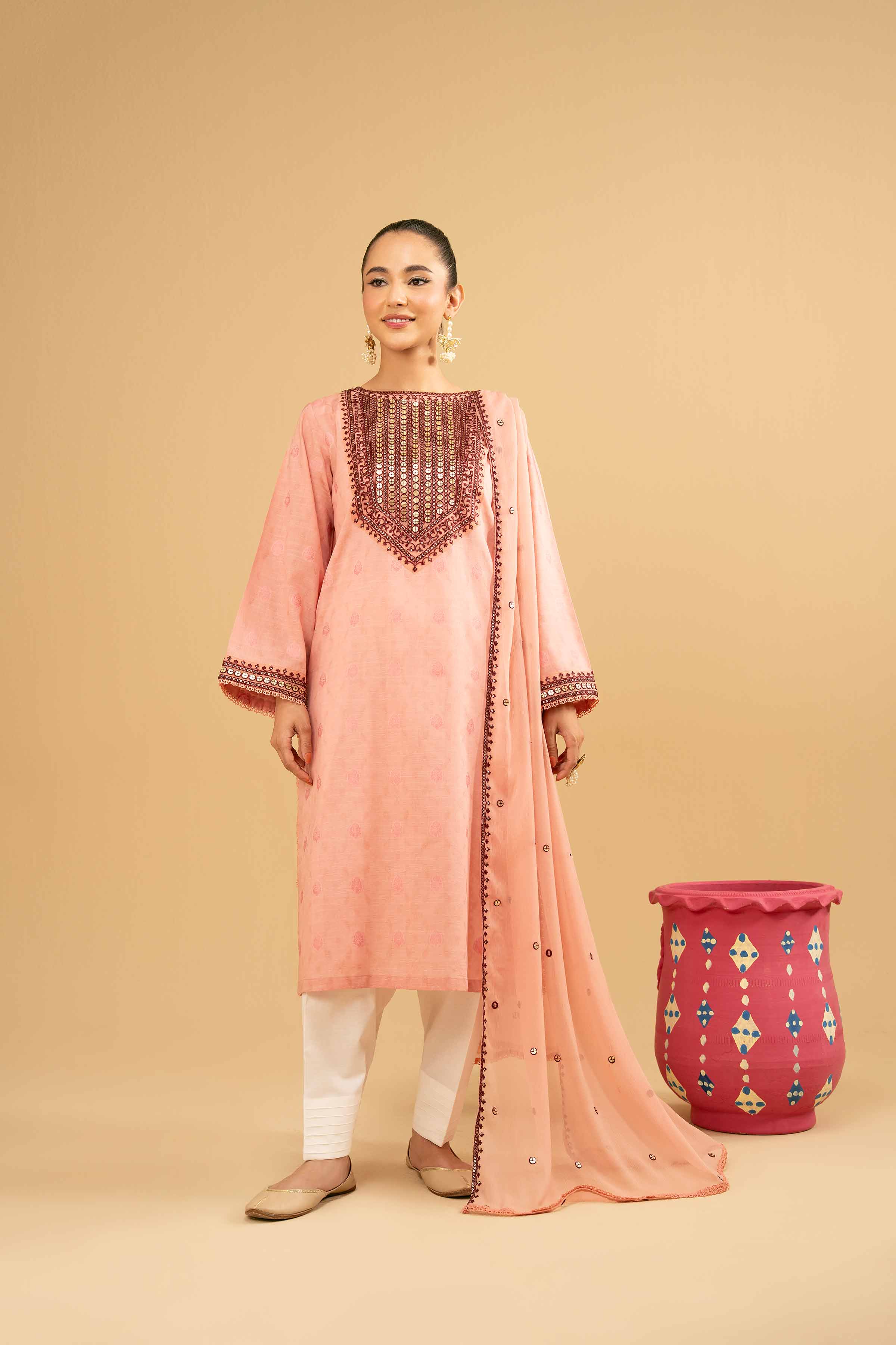 2 Piece - Embroidered Suit - PE25-387