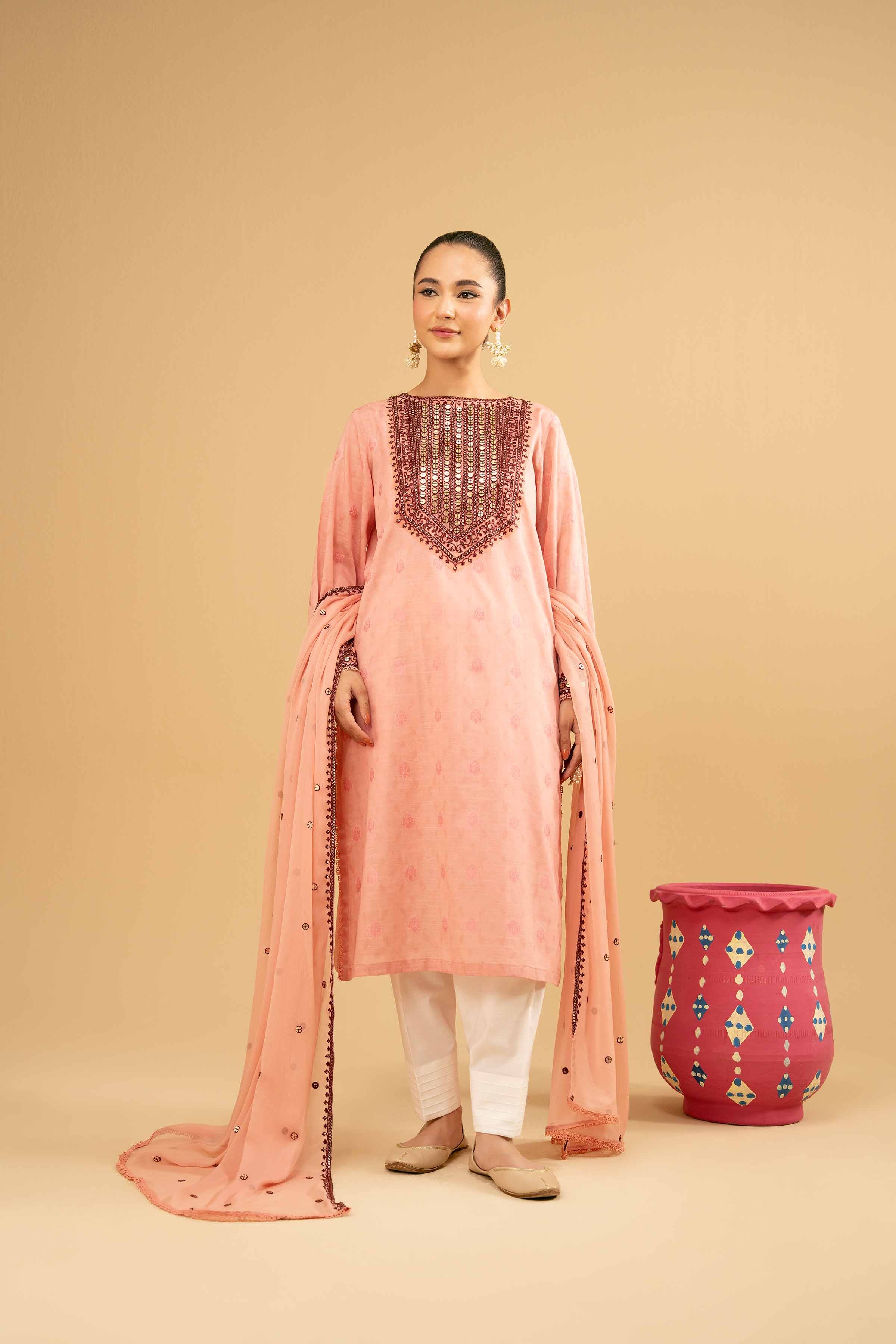 2 Piece - Embroidered Suit - PE25-387