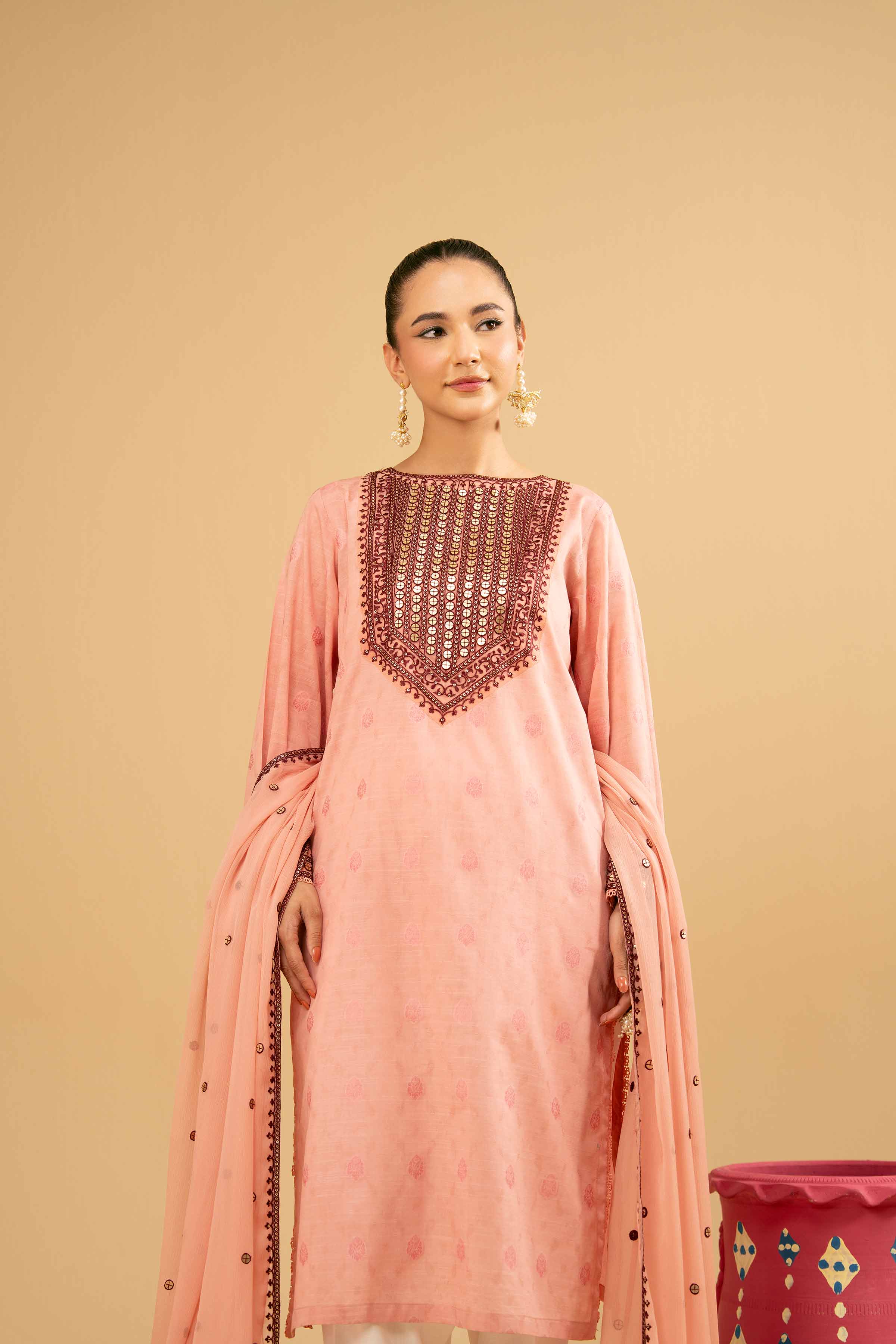 2 Piece - Embroidered Suit - PE25-387