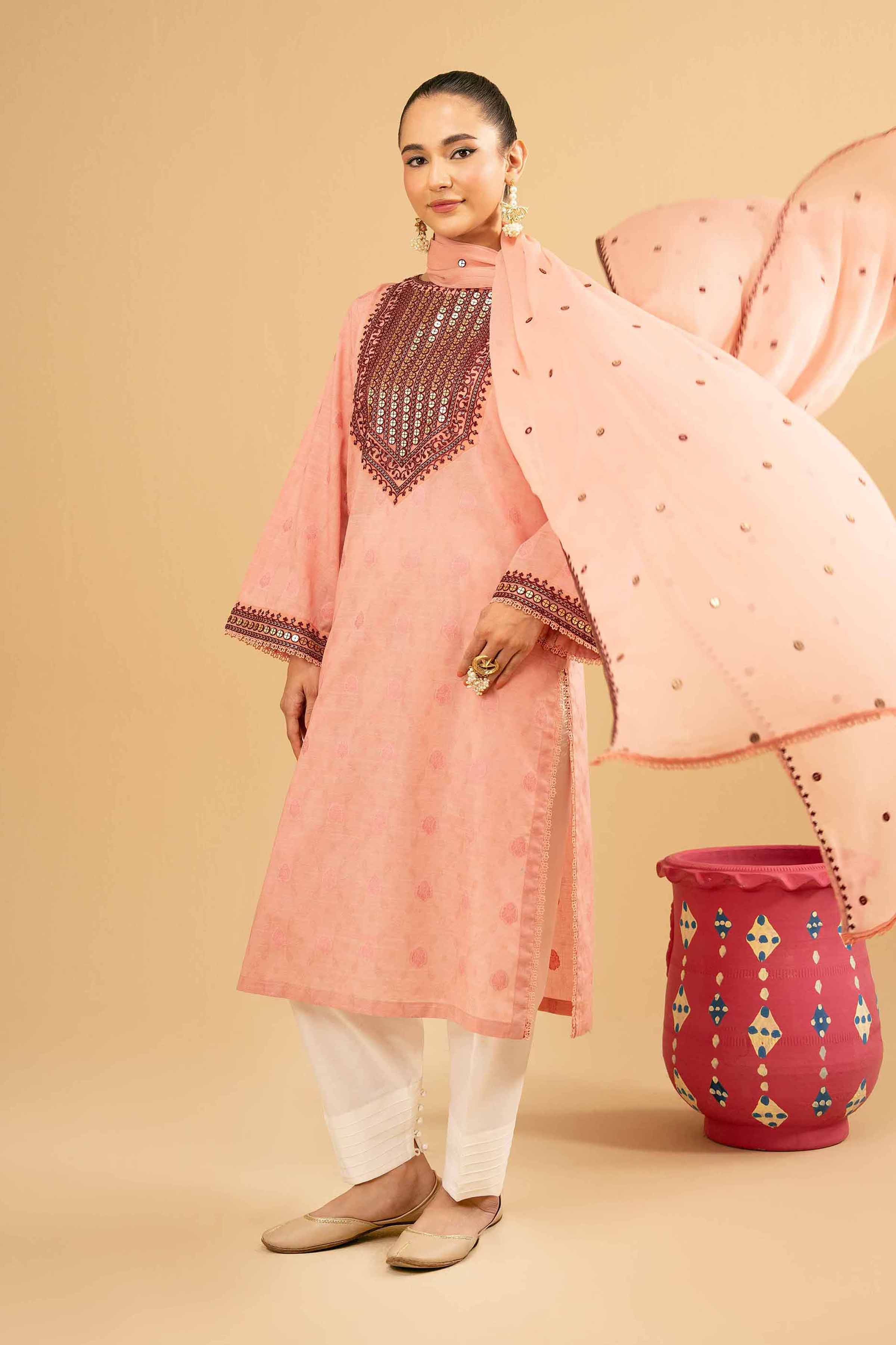 2 Piece - Embroidered Suit - PE25-387