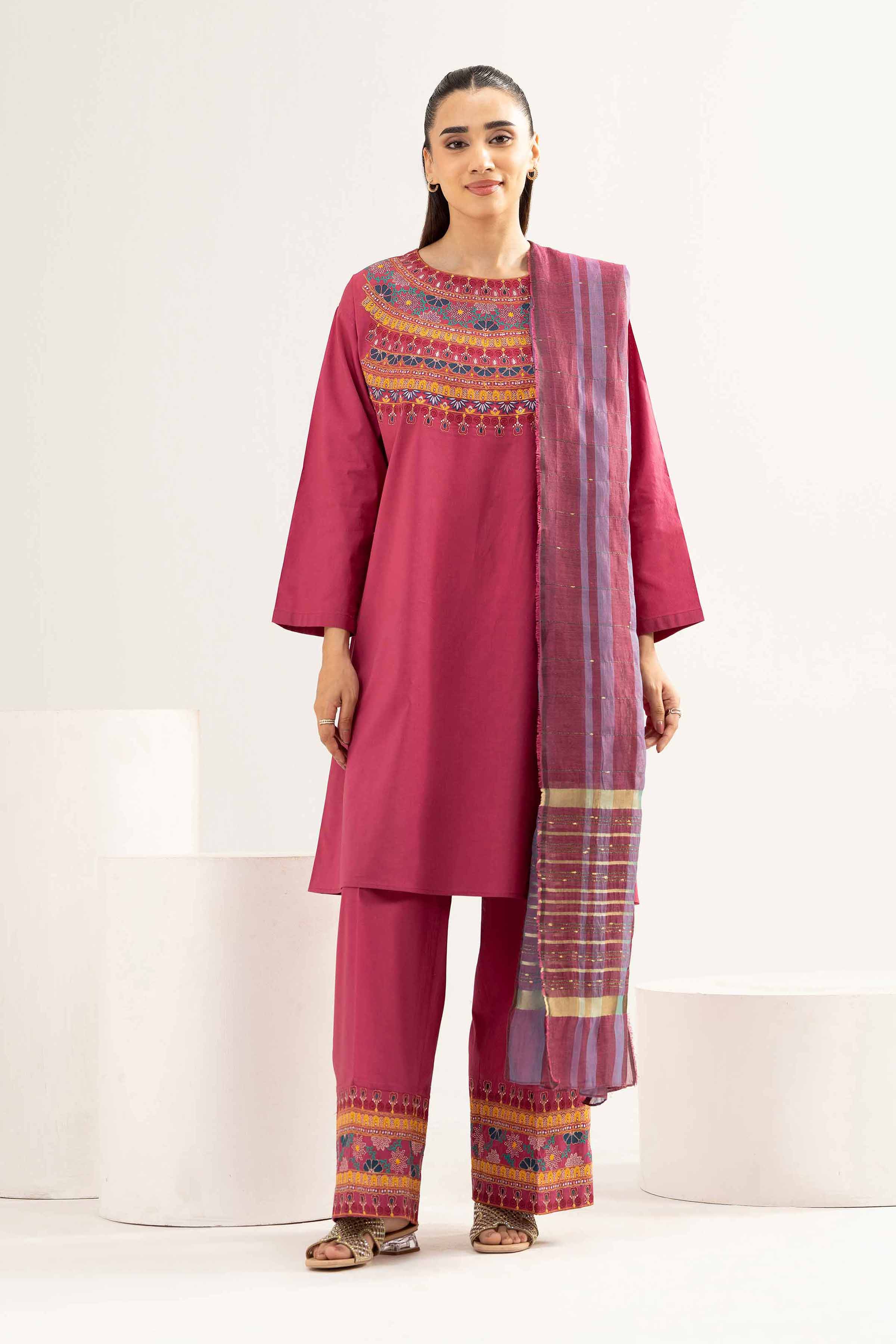 3 Piece - Embroidered Suit - PE25-470