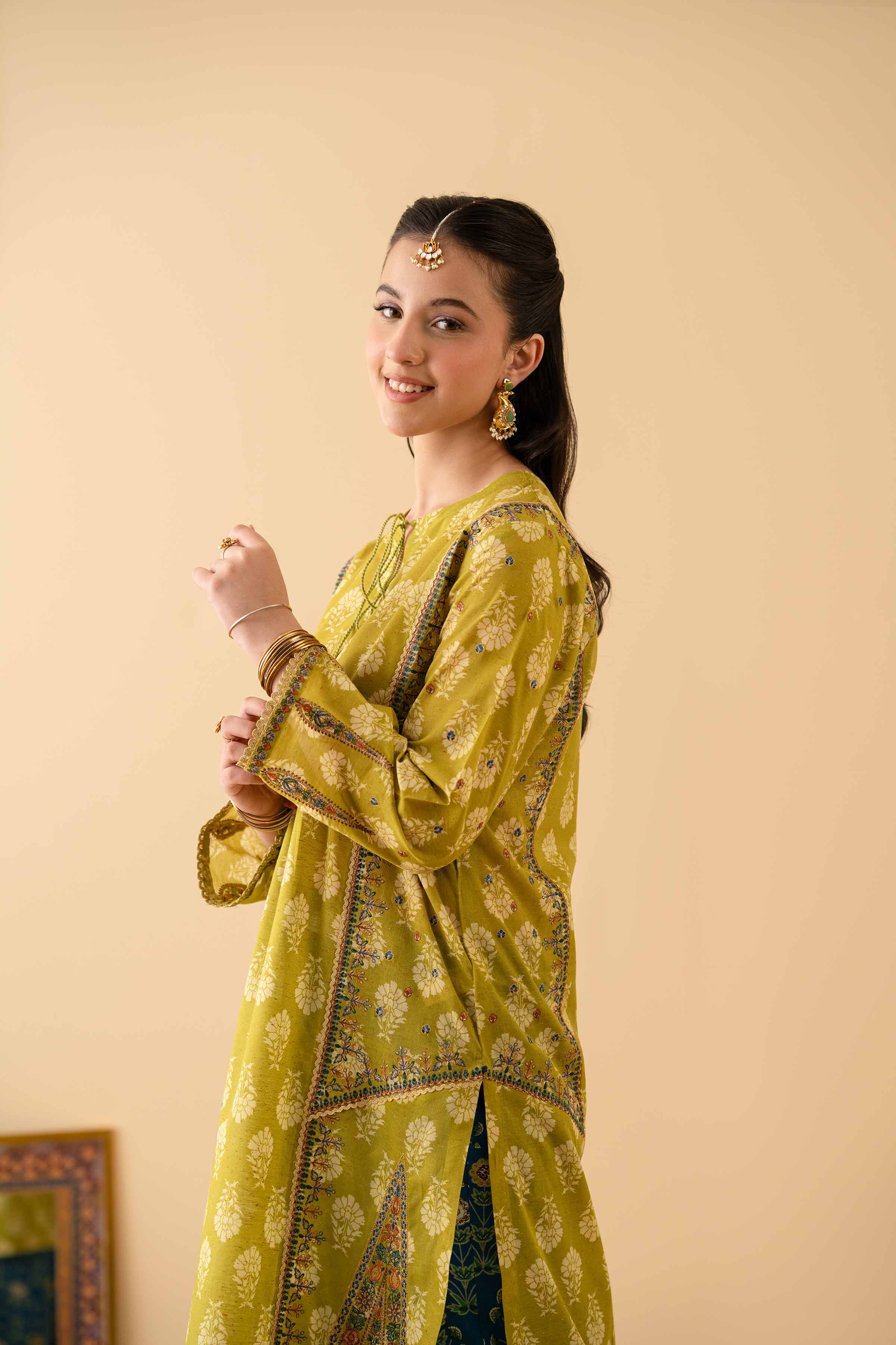 2 Piece - Printed Embroidered Suit - PE25-491