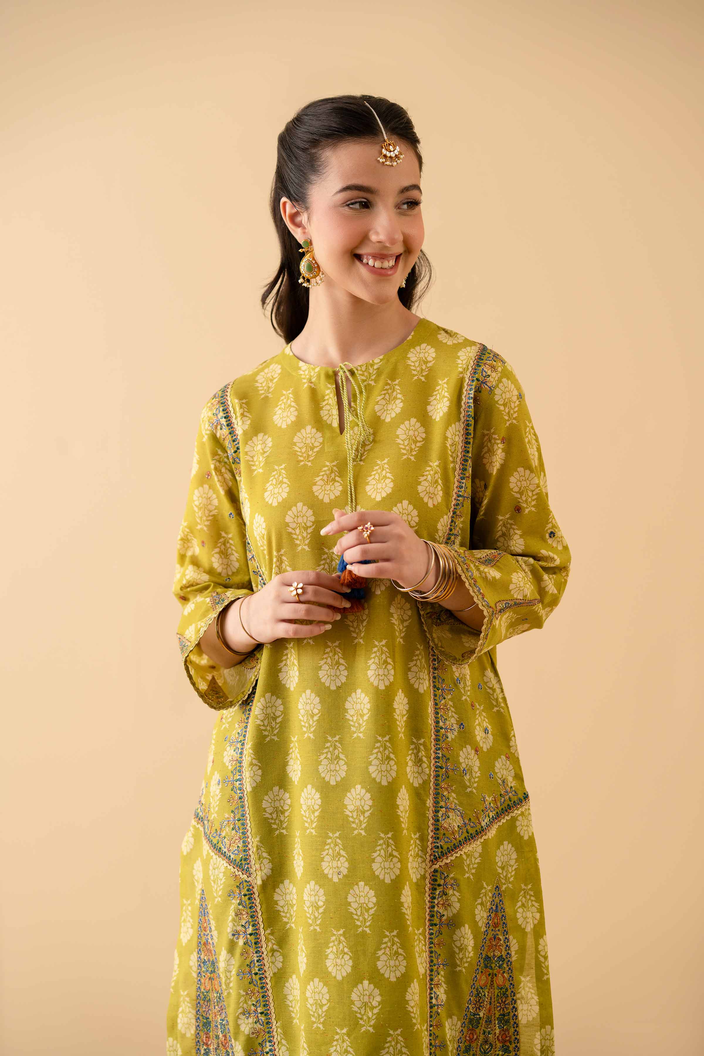 2 Piece - Printed Embroidered Suit - PE25-491