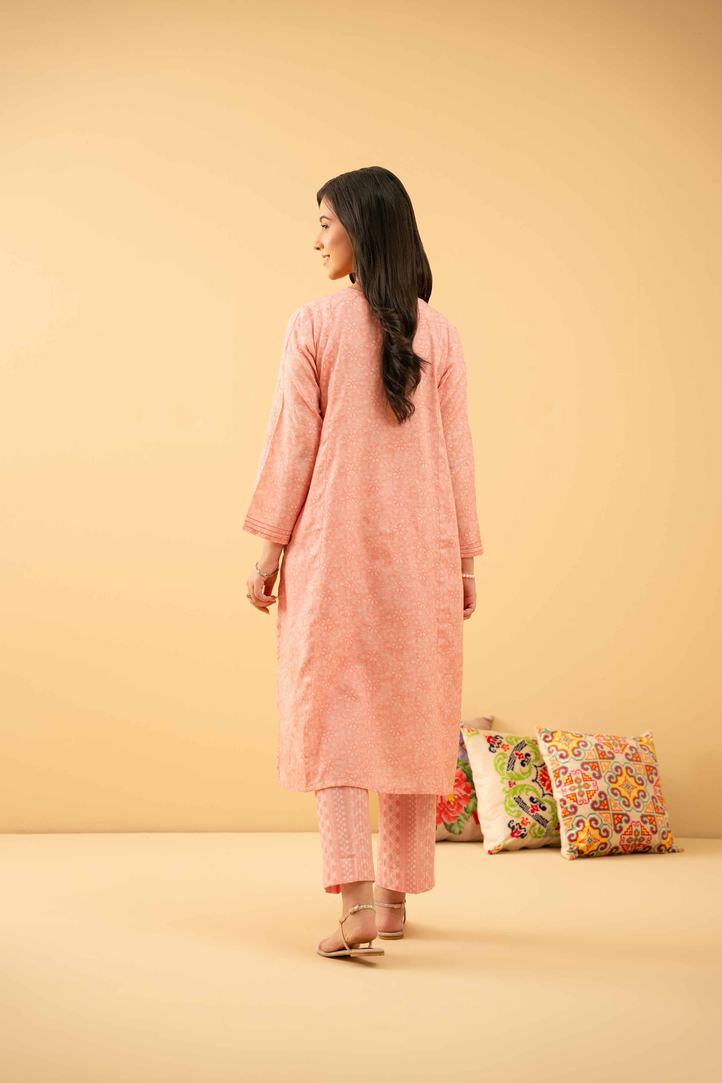 2 Piece - Printed Embroidered Suit - PE25-497