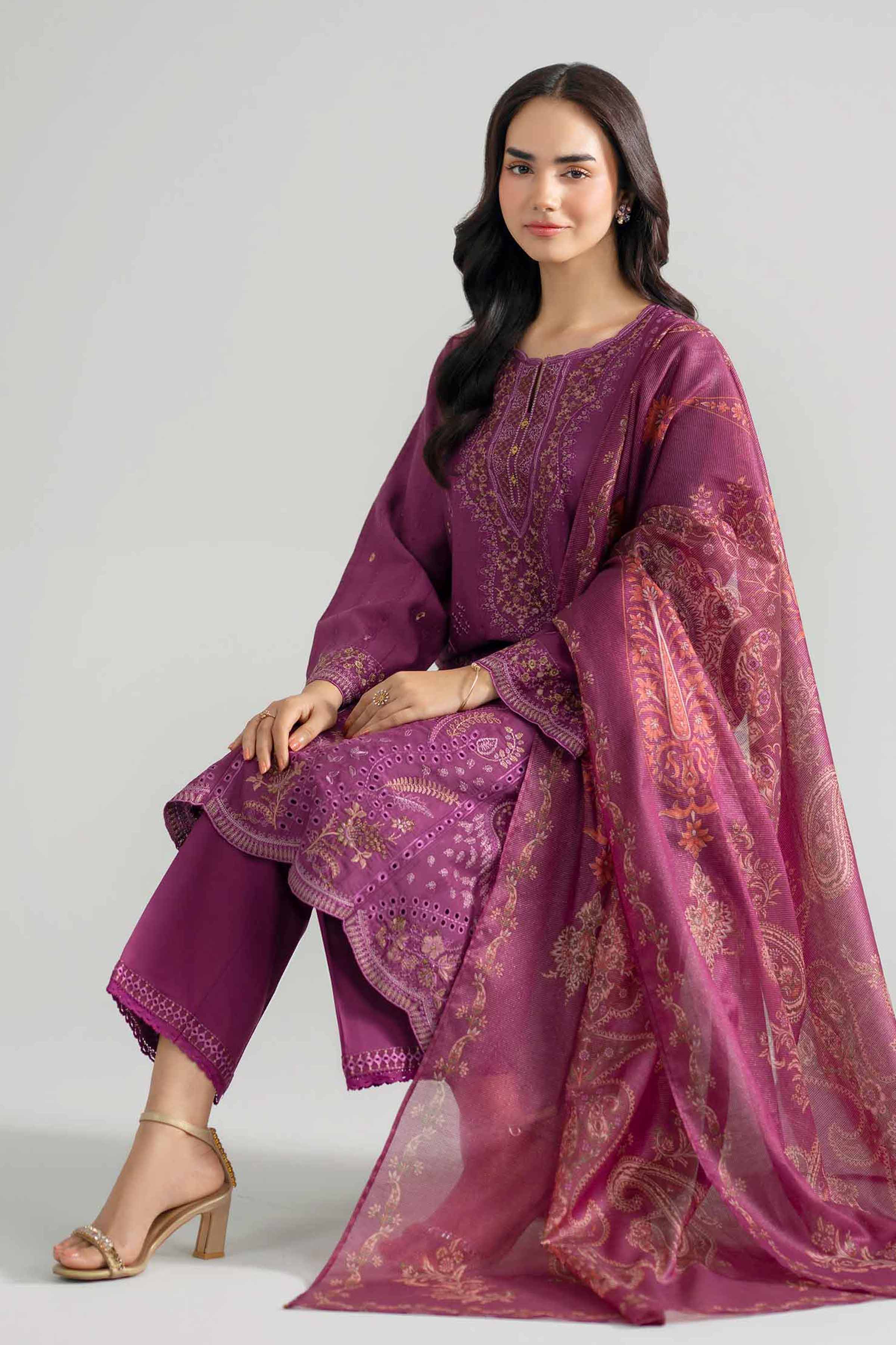 3 Piece - Embroidered Suit - PE26-119