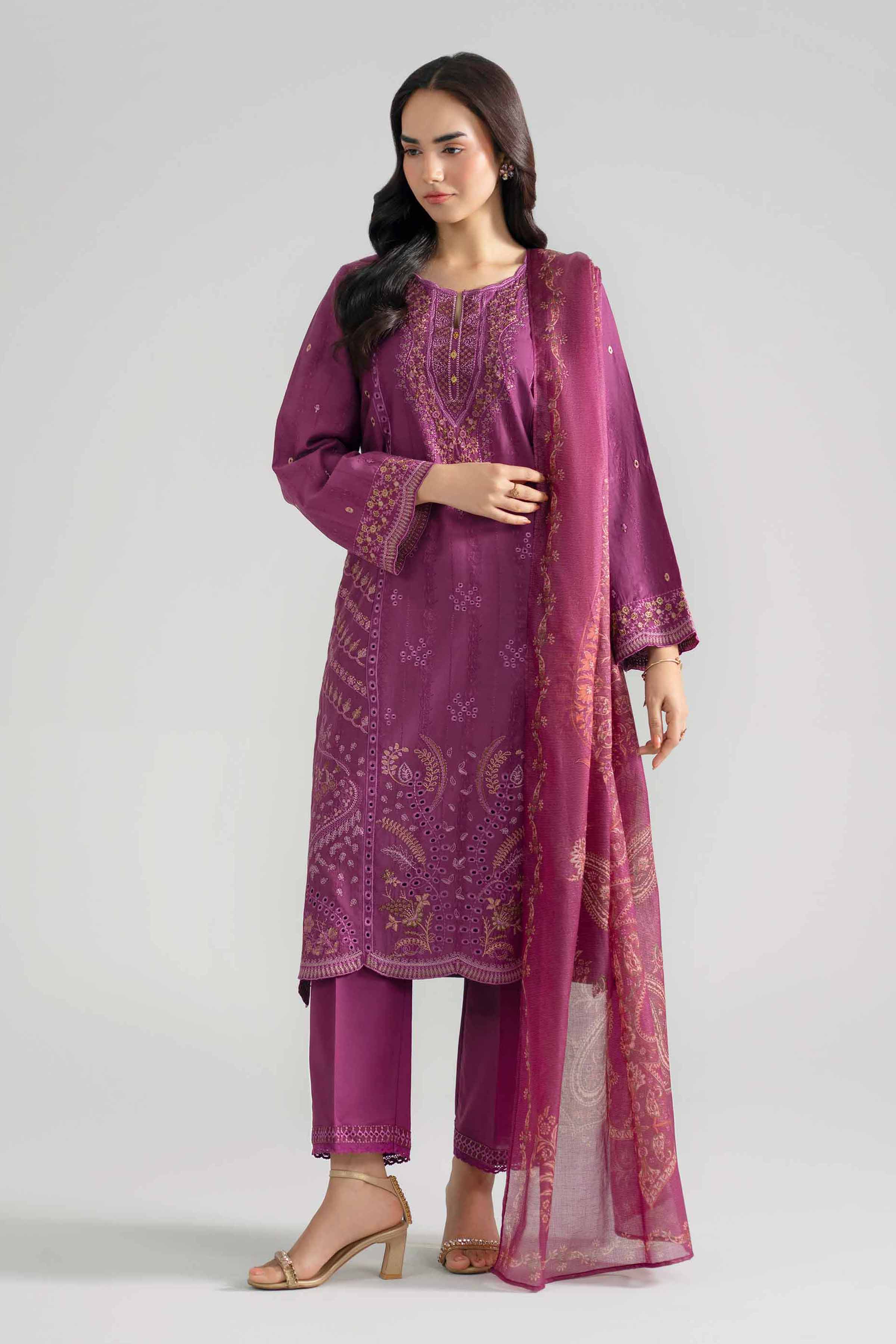 3 Piece - Embroidered Suit - PE26-119