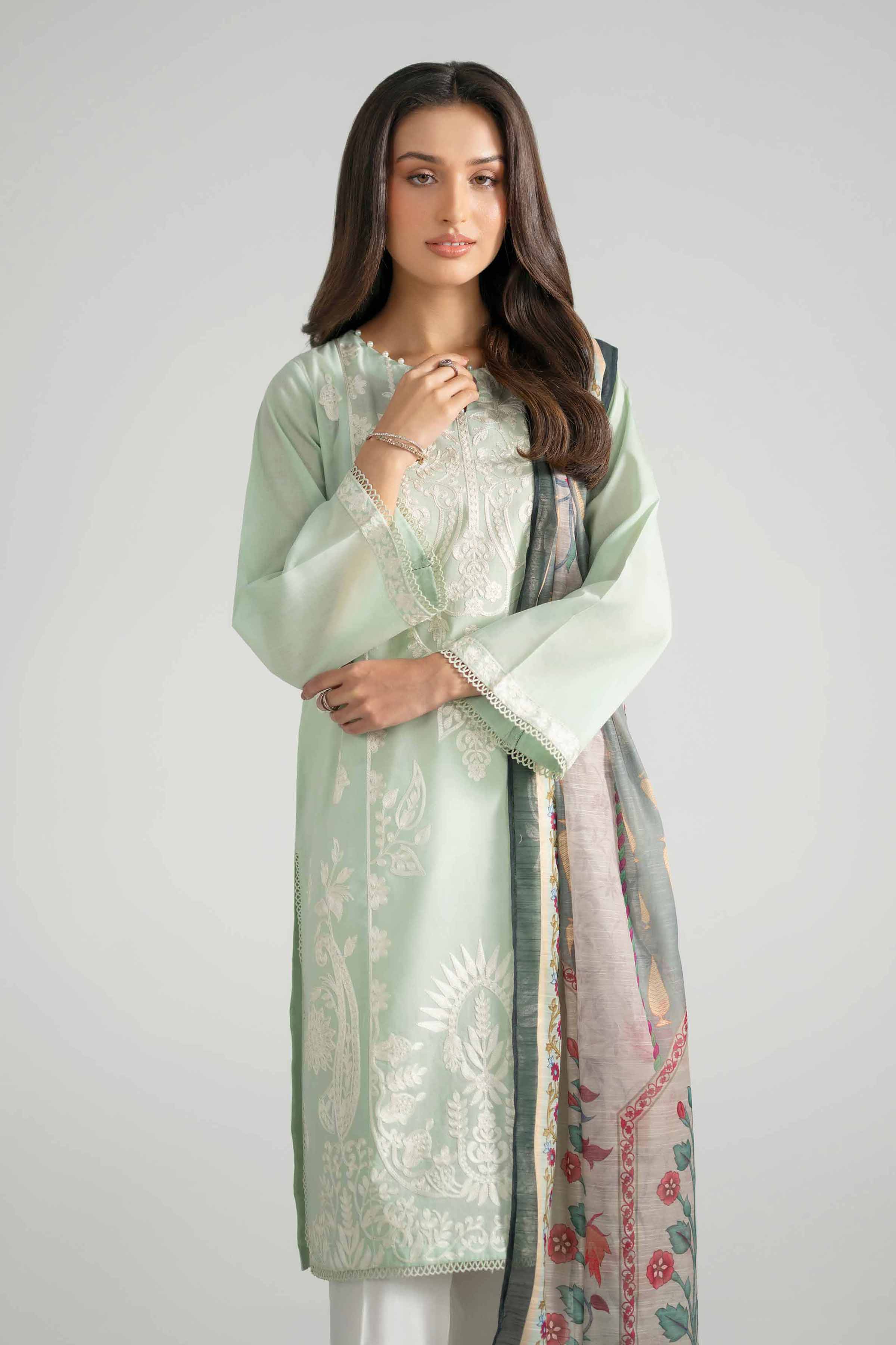 2 Piece - Printed Embroidered Suit - PE26-131