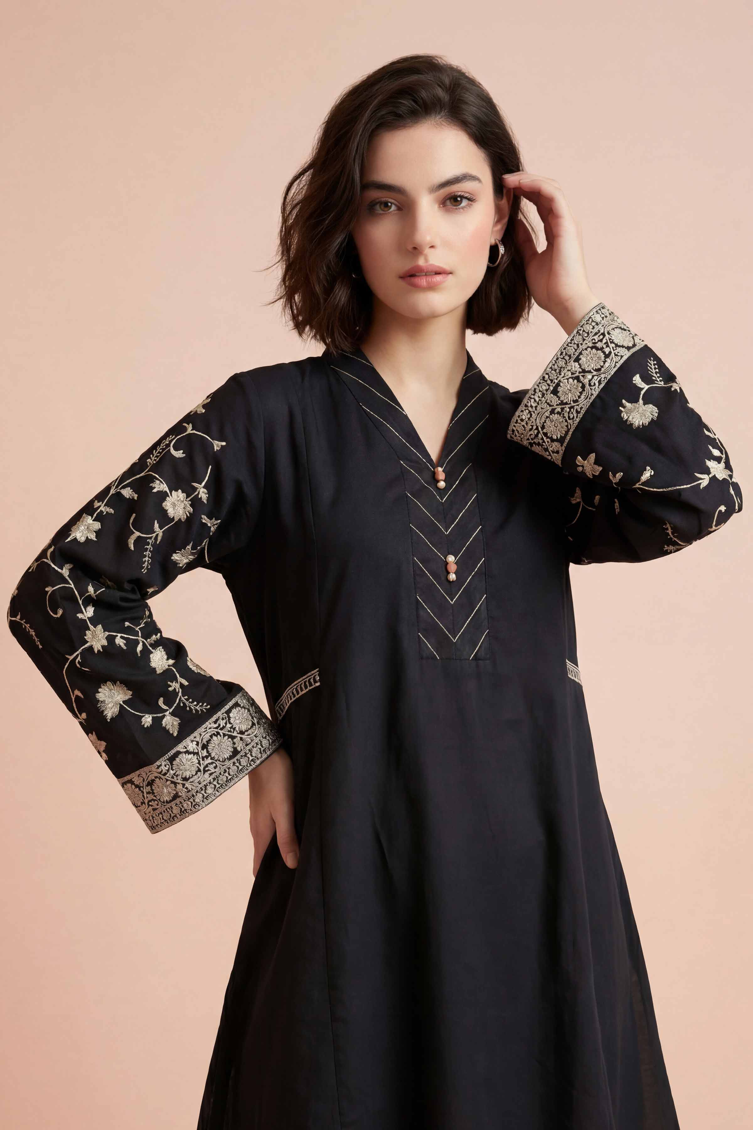 2 Piece - Embroidered Suit - PE26-164