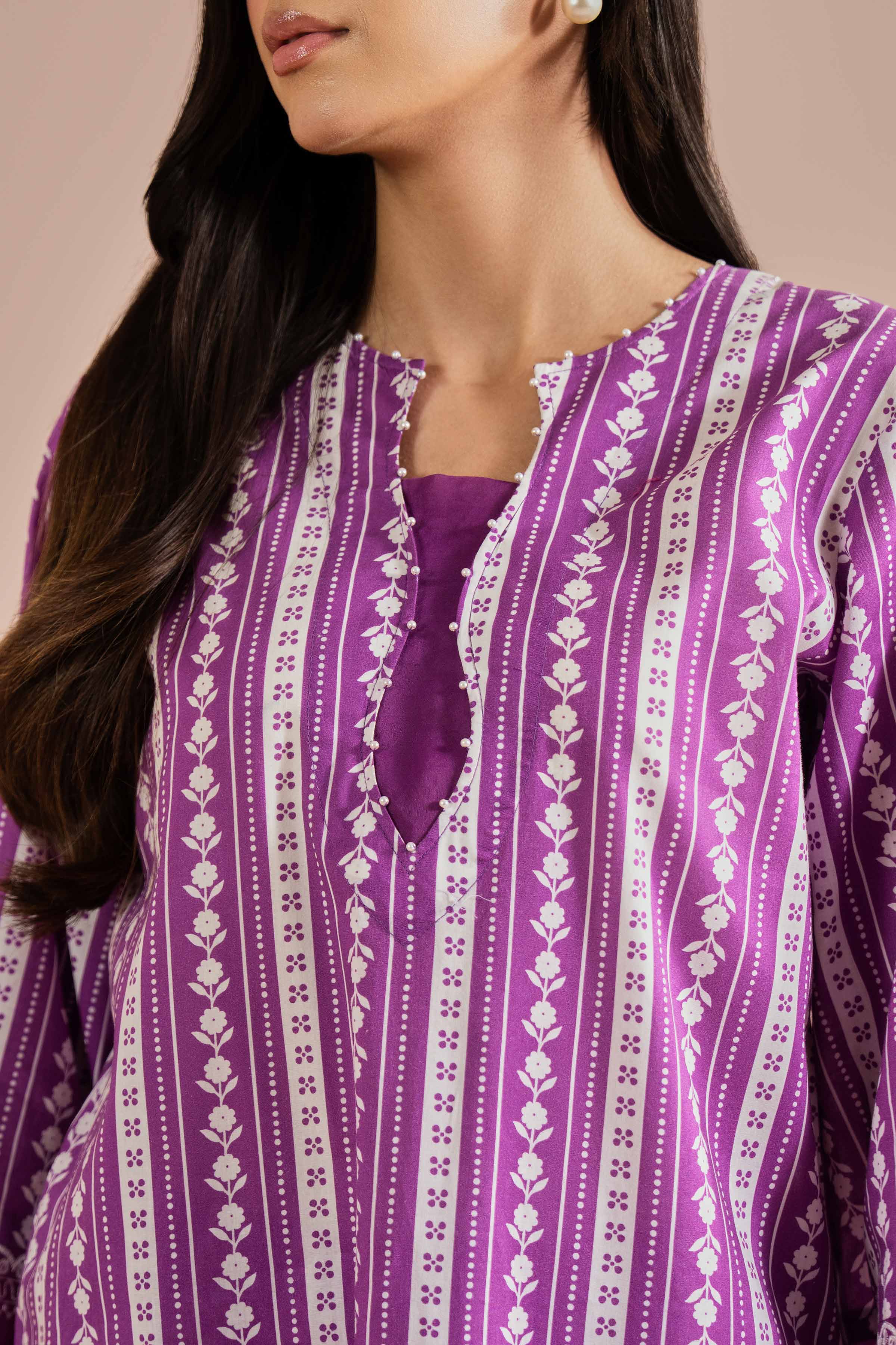 2 Piece - Printed Embroidered Suit - PE26-209