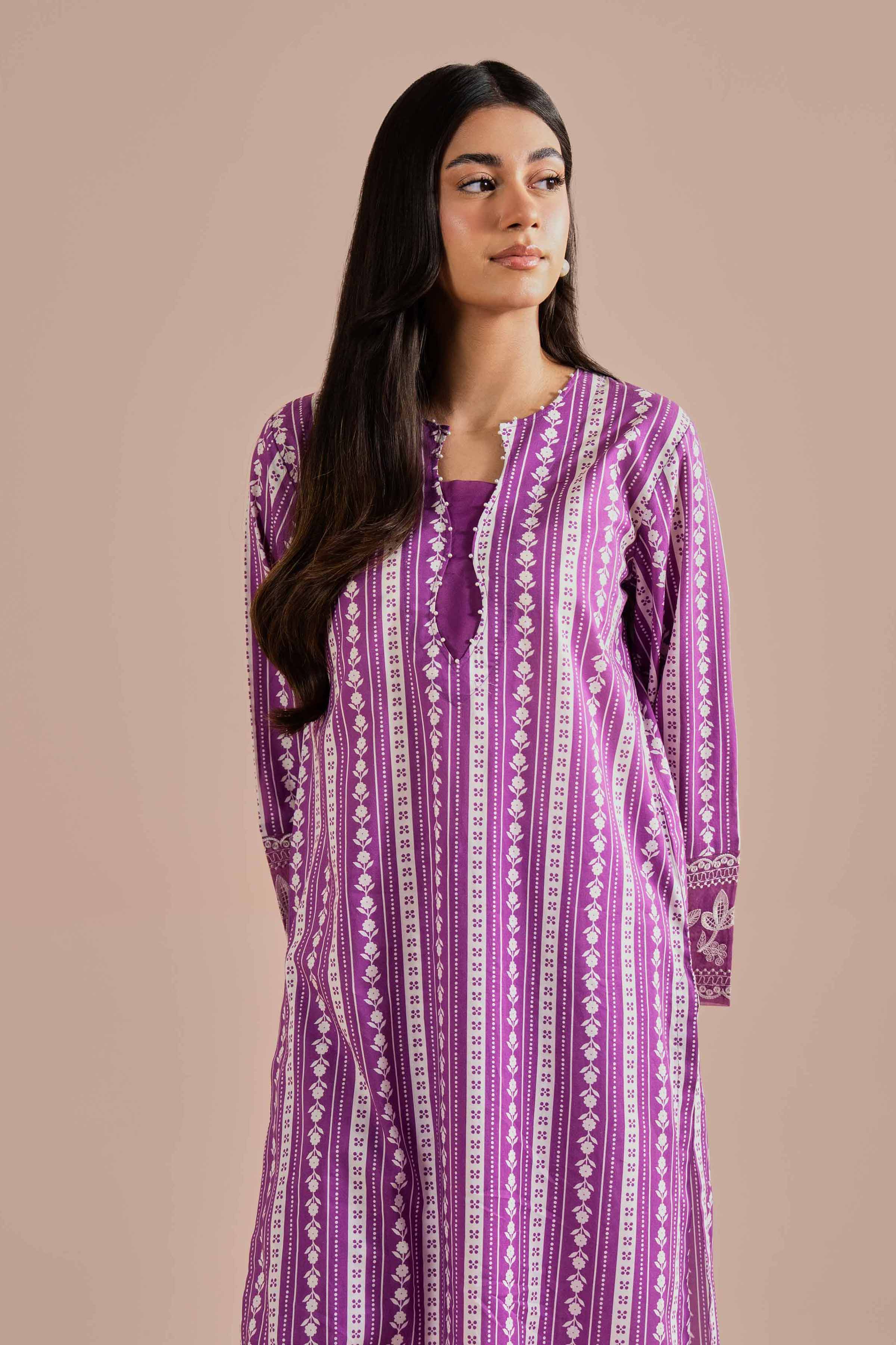 2 Piece - Printed Embroidered Suit - PE26-209