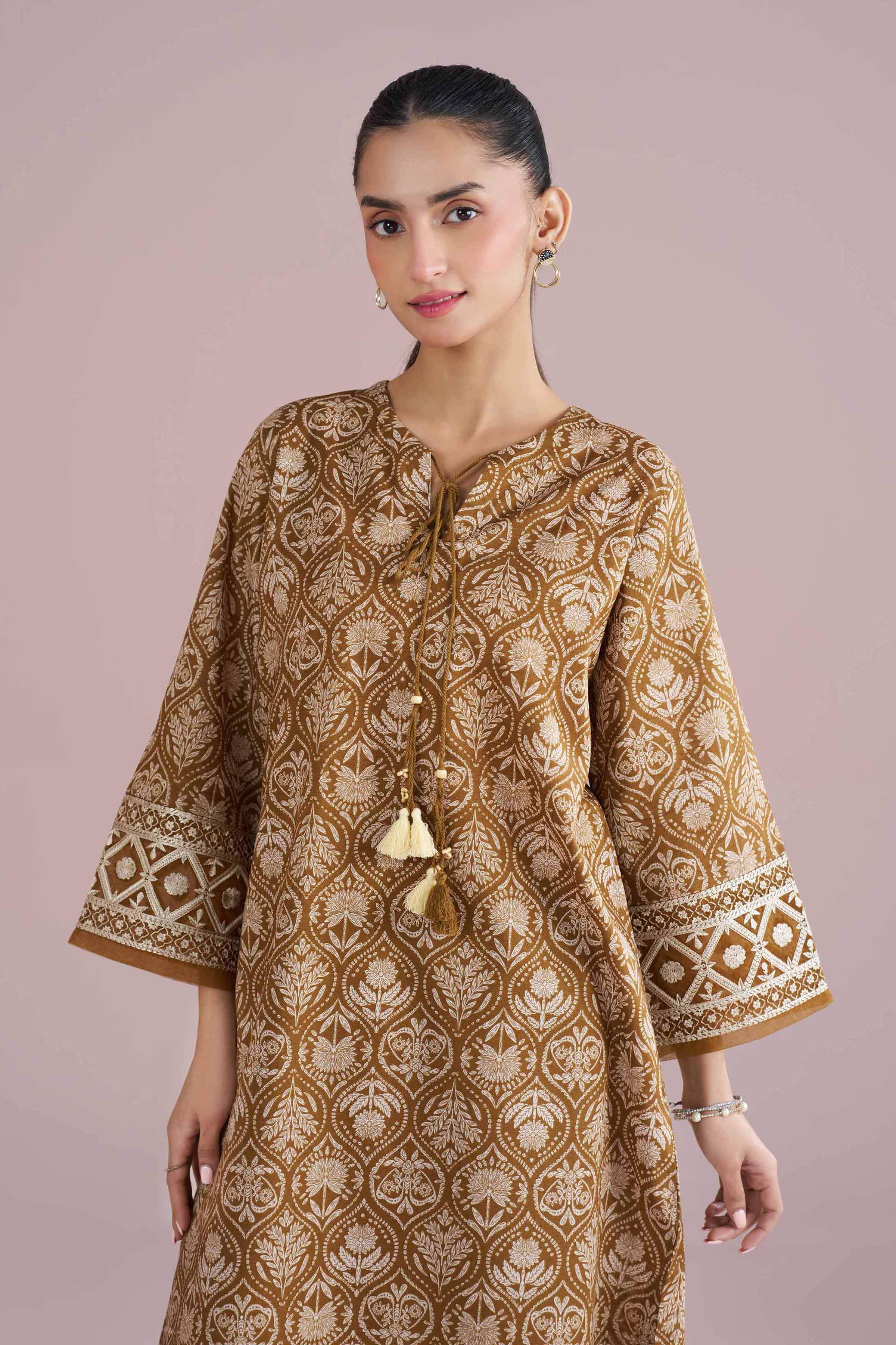 2 Piece - Printed Embroidered Suit - PE26-212