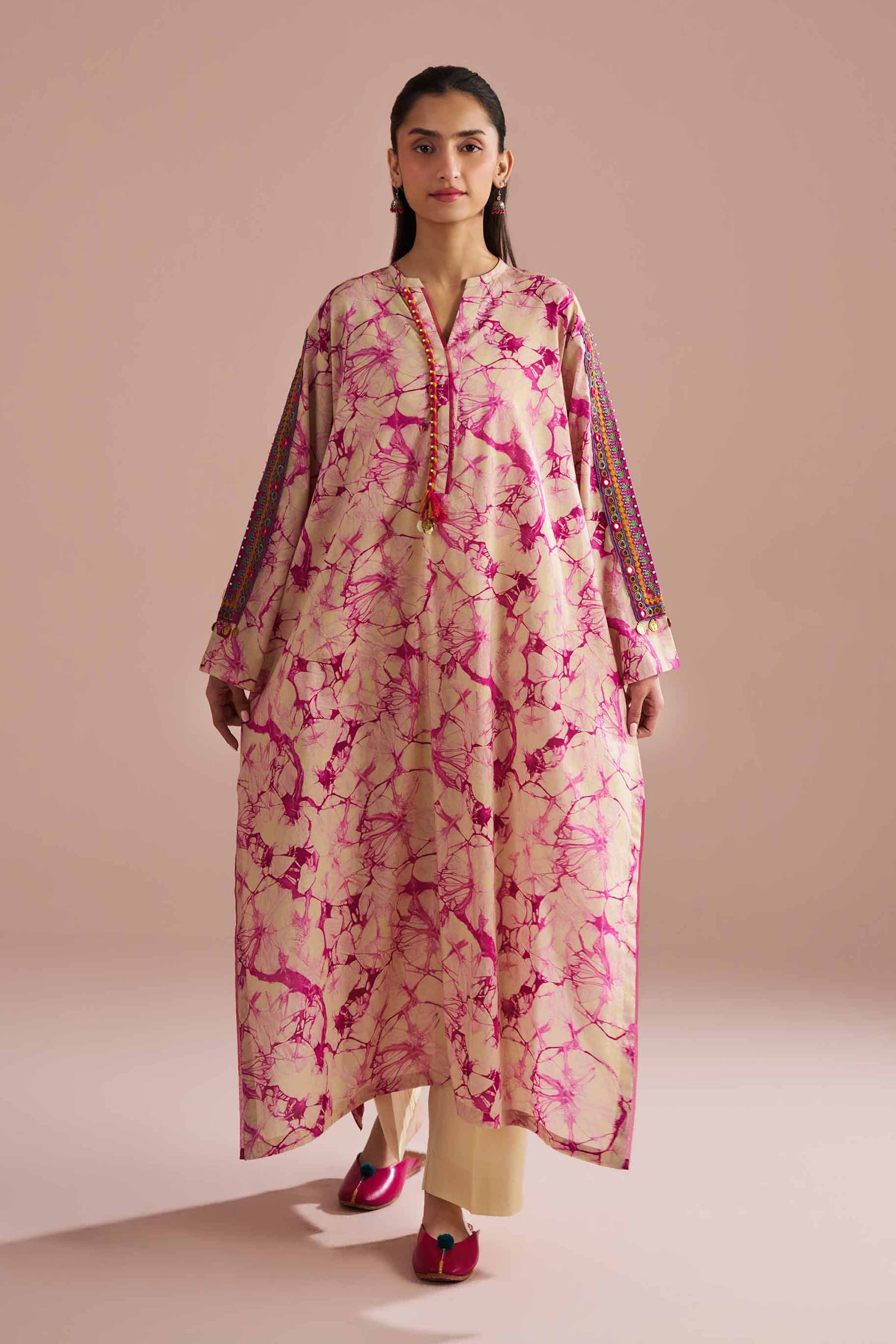 2 Piece - Printed Embroidered Suit - PE26-253