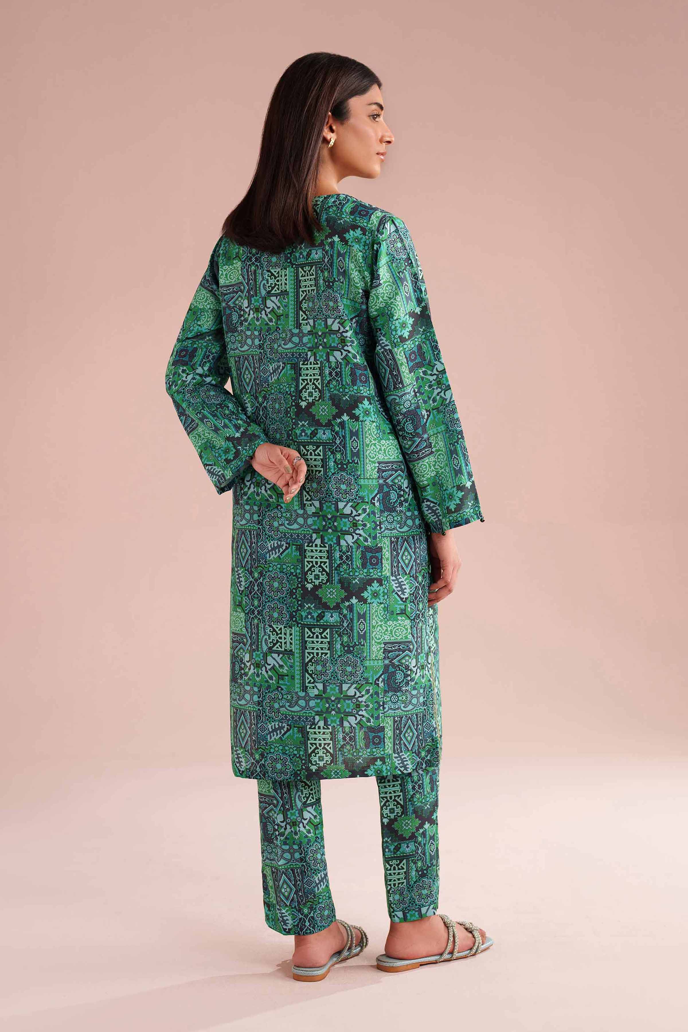 2 Piece - Printed Embroidered Suit - PE26-35