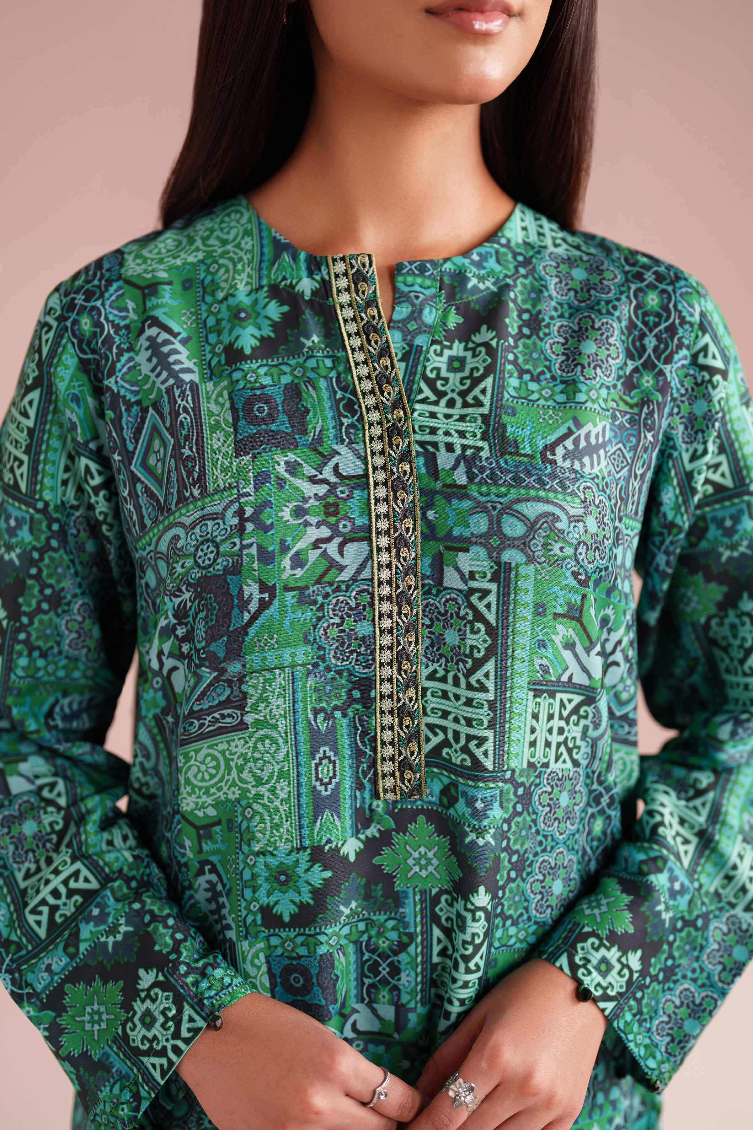 2 Piece - Printed Embroidered Suit - PE26-35