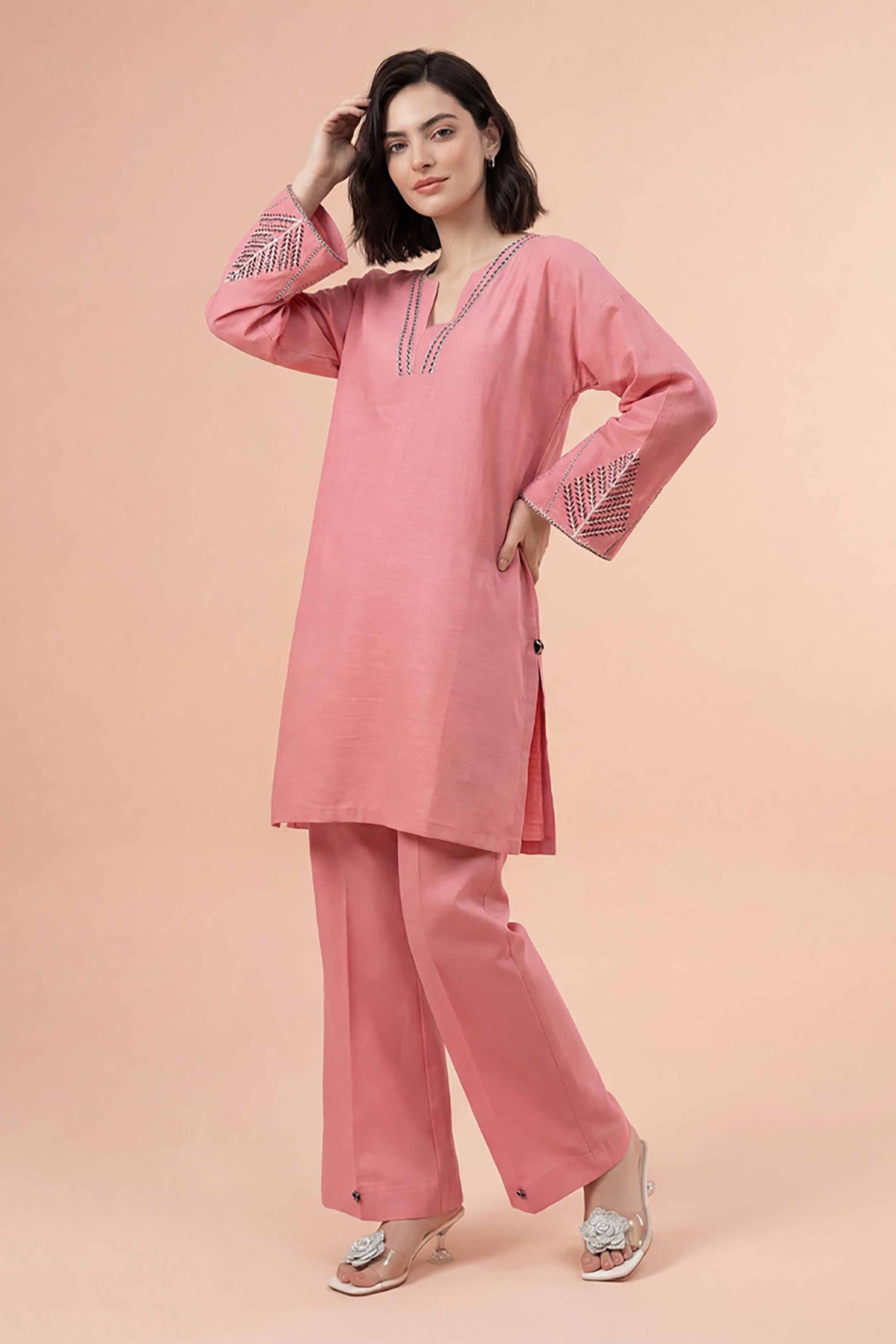 2 Piece - Embroidered Suit - PE26-397