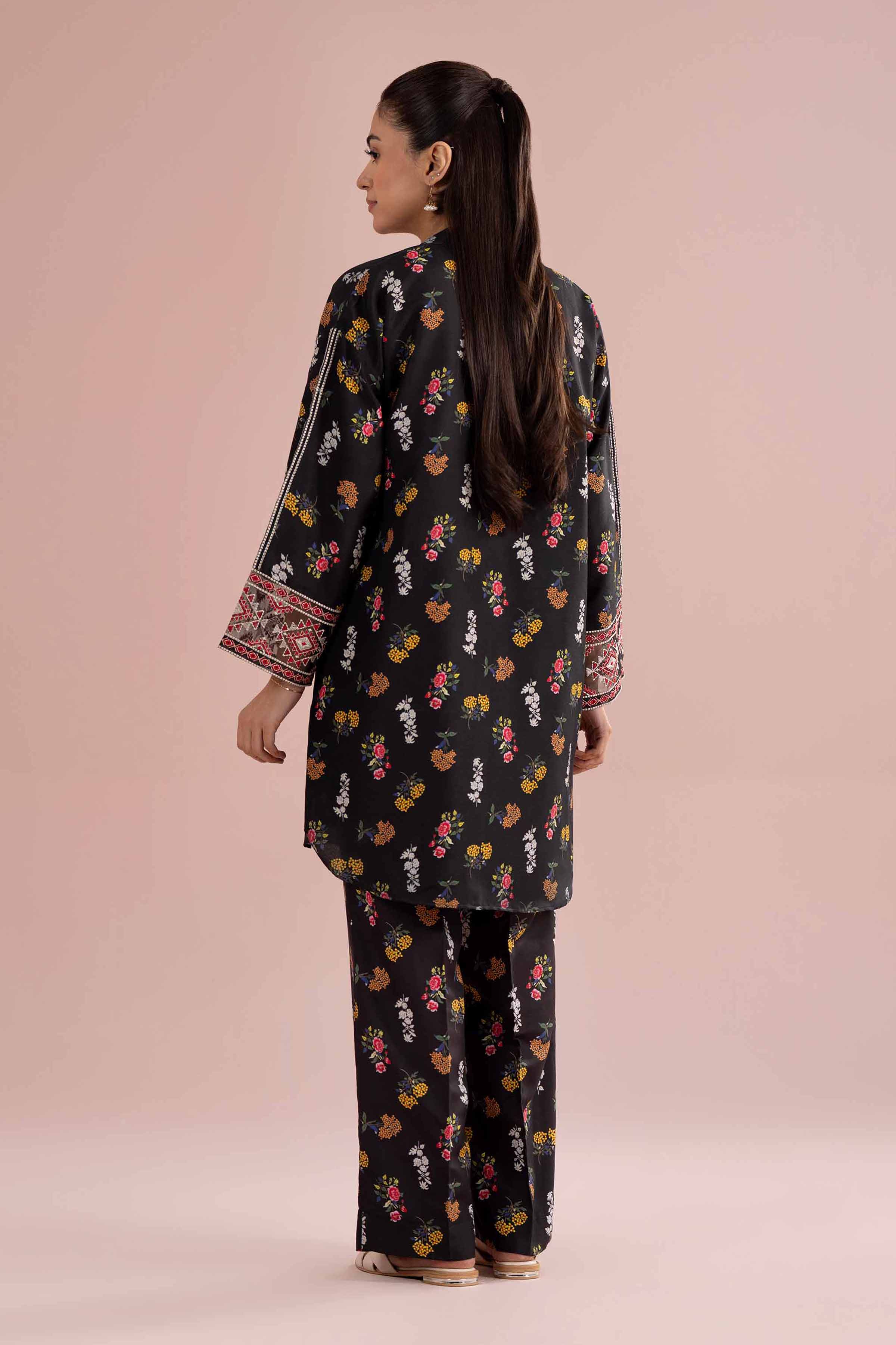2 Piece - Printed Embroidered Suit - PE26-417