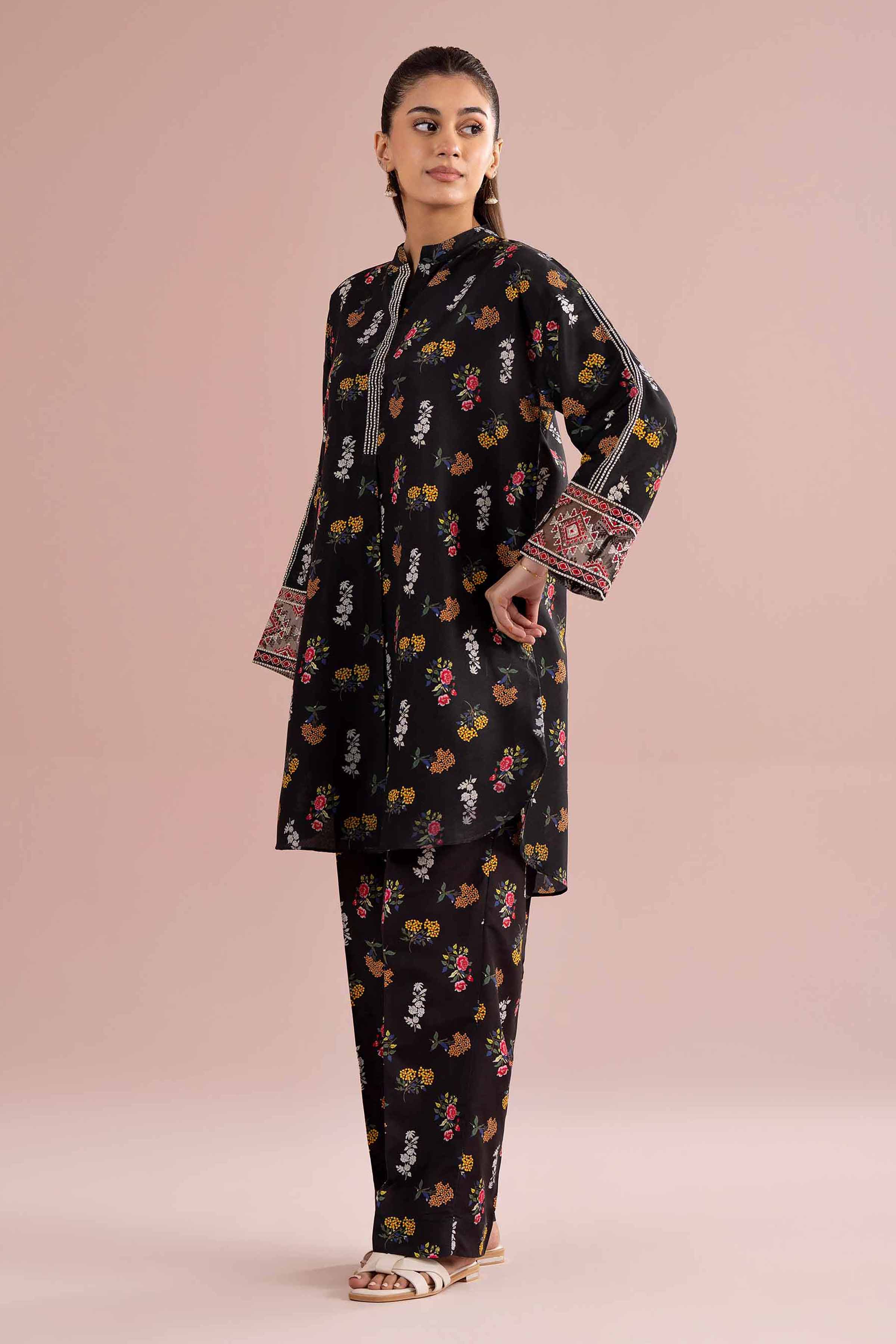 2 Piece - Printed Embroidered Suit - PE26-417
