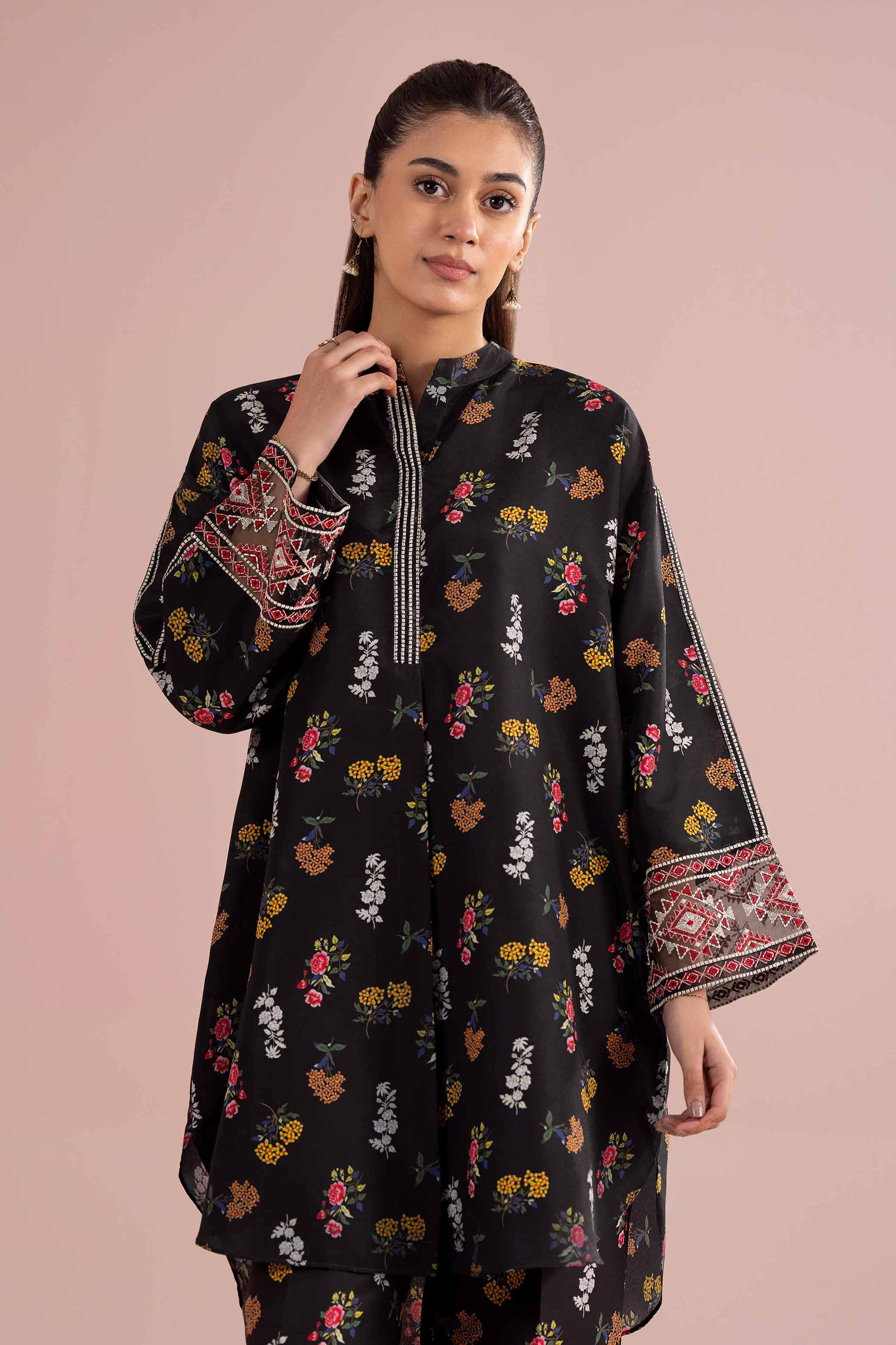 2 Piece - Printed Embroidered Suit - PE26-417