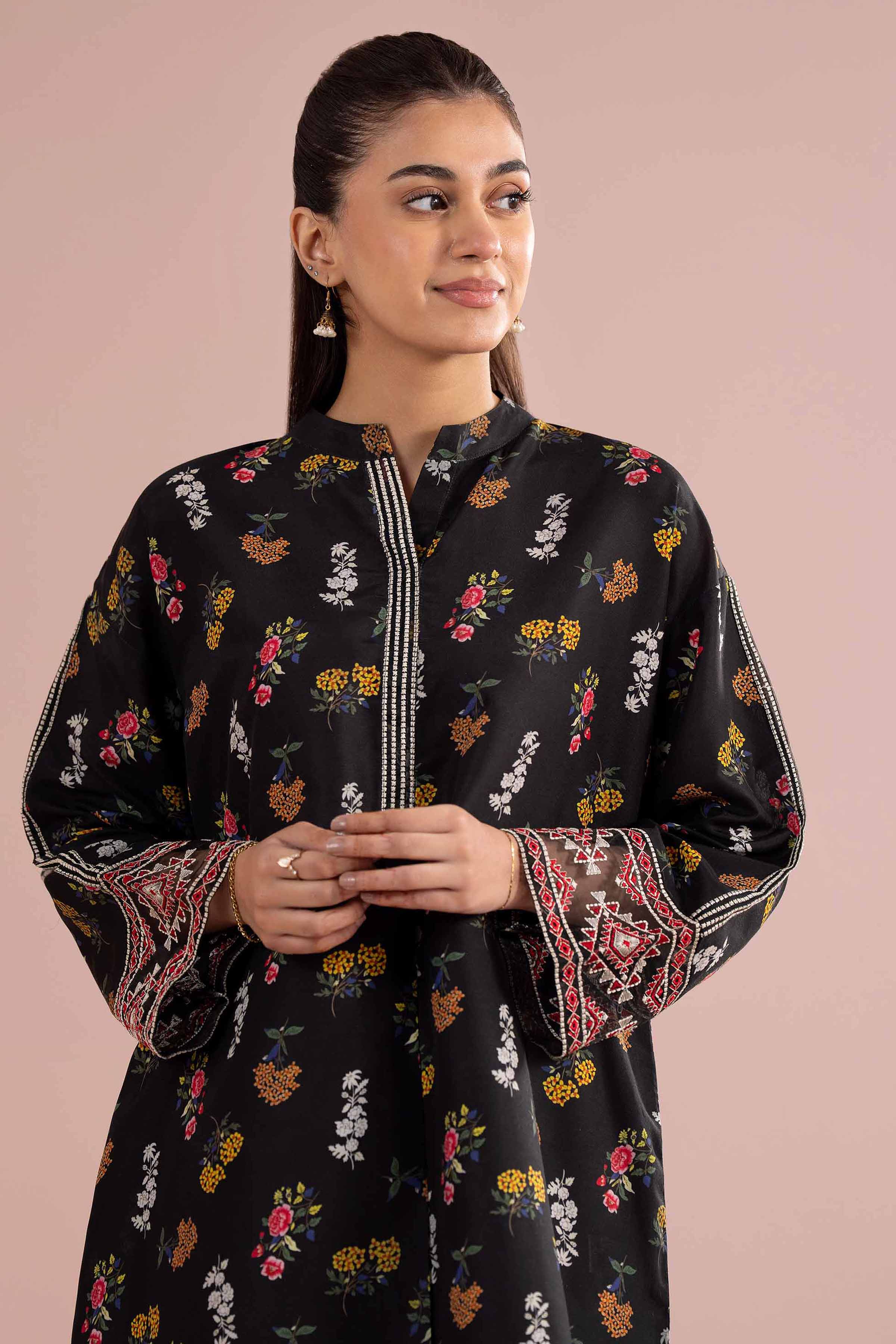 2 Piece - Printed Embroidered Suit - PE26-417