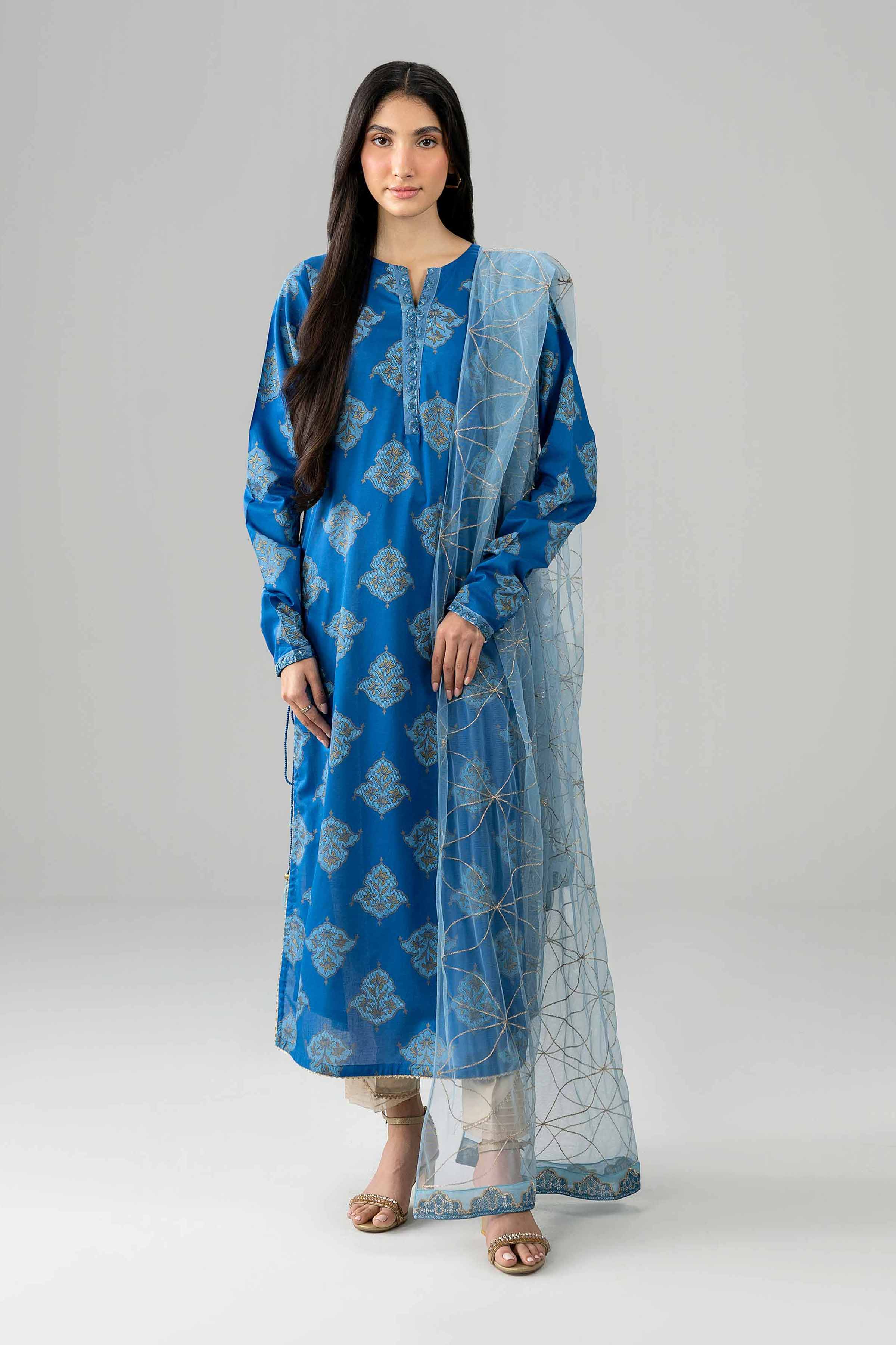 2 Piece - Printed Embroidered Suit - PE26-441