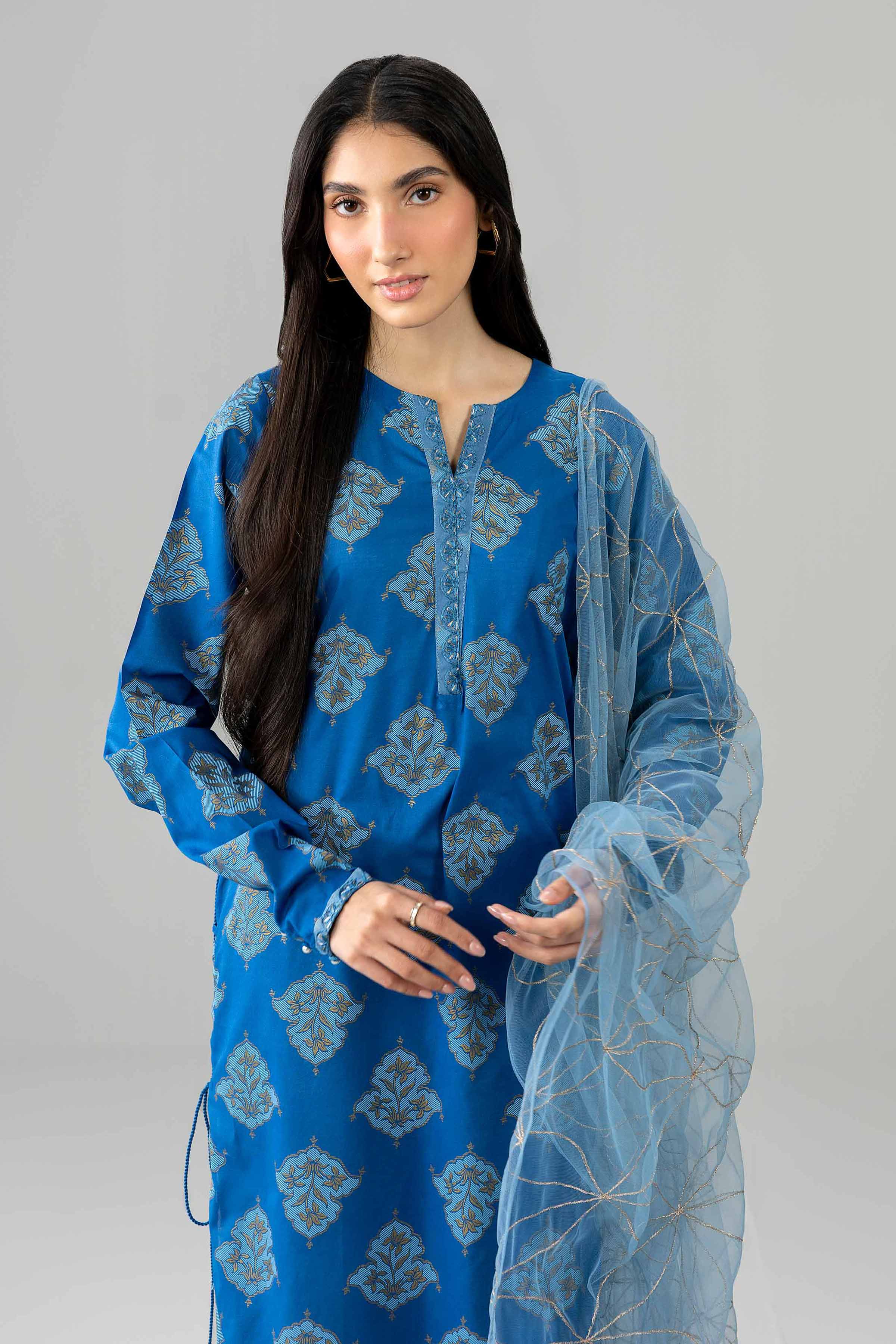 2 Piece - Printed Embroidered Suit - PE26-441
