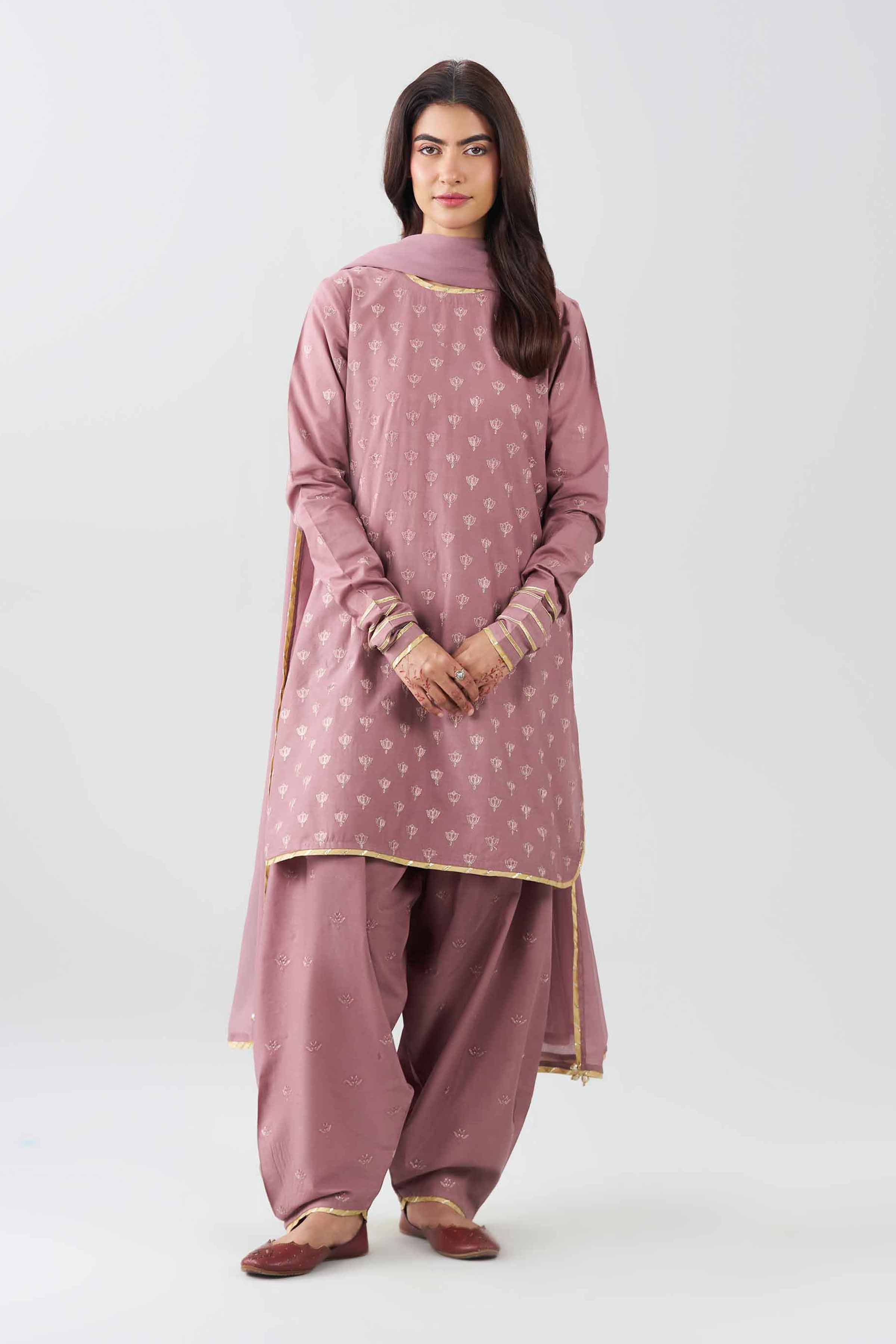 3 Piece - Embroidered Suit - PE26-516