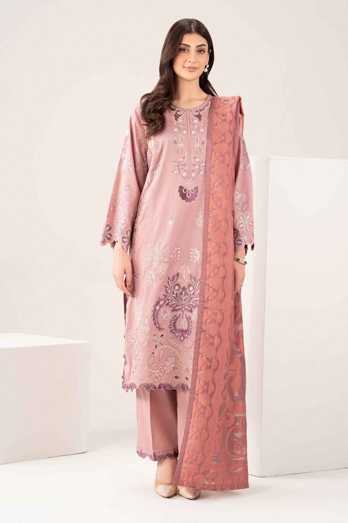 3 Piece - Embroidered Suit - PE26-548