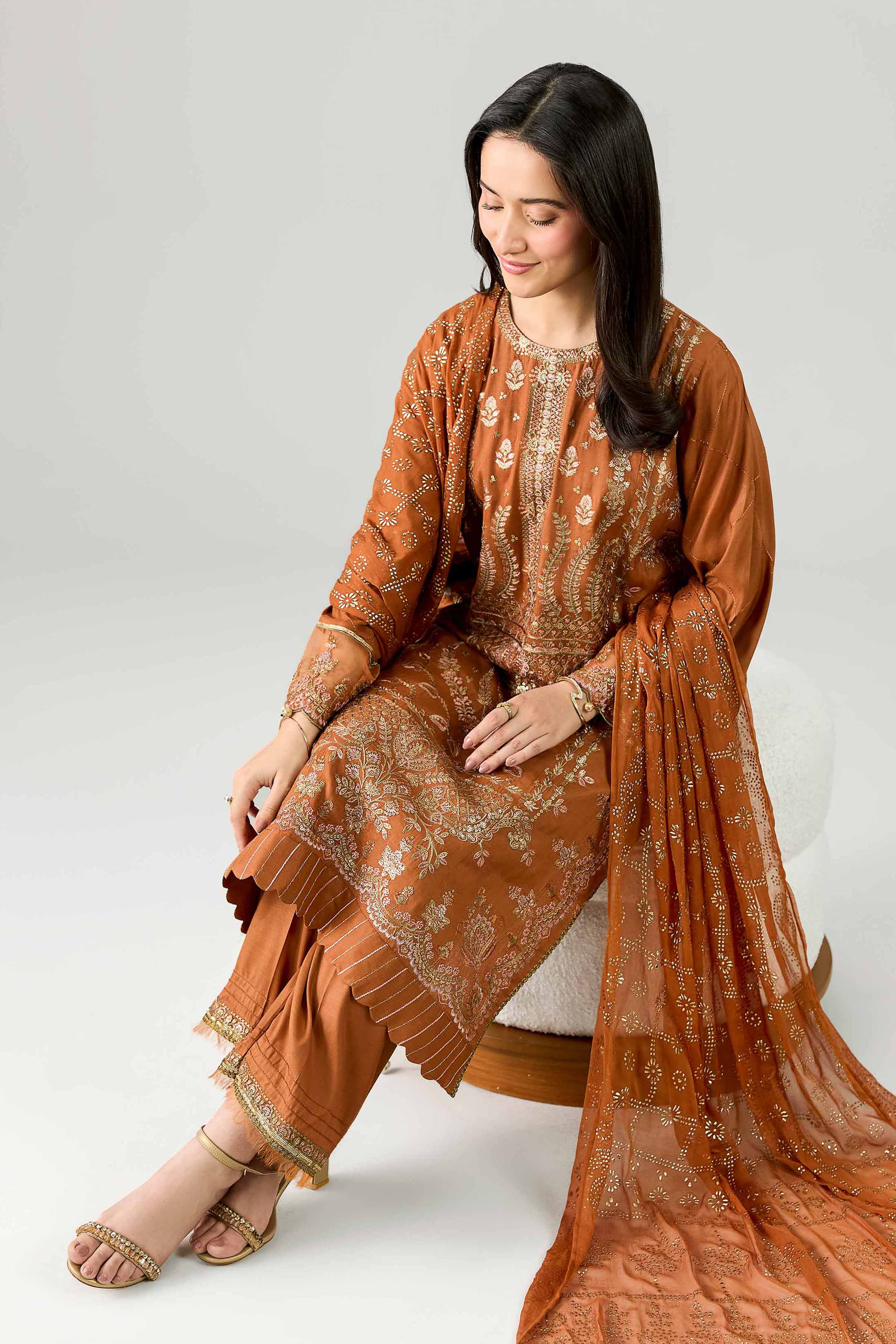 3 Piece - Embroidered Suit - PE26-597