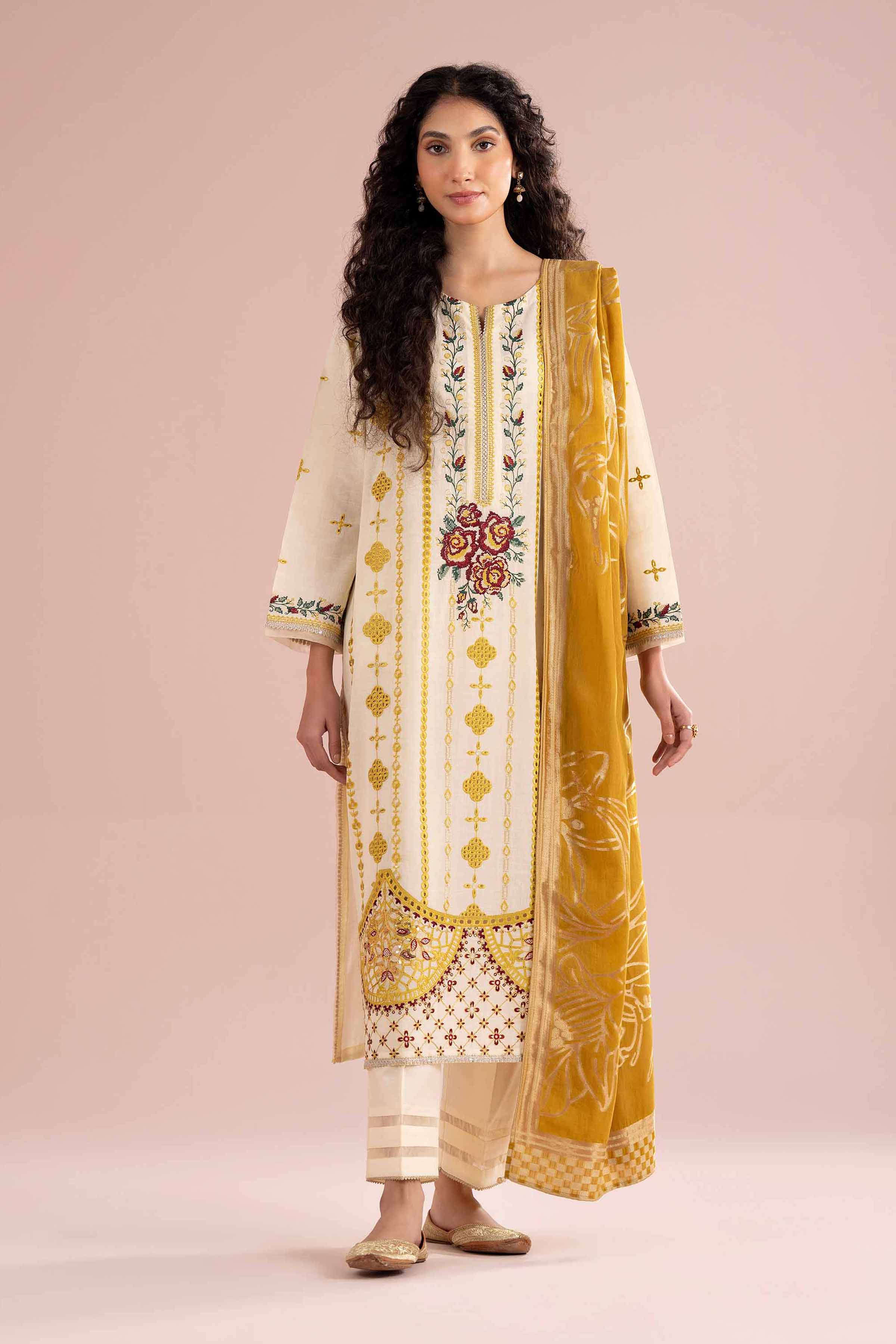 3 Piece - Embroidered Suit - PE26-75