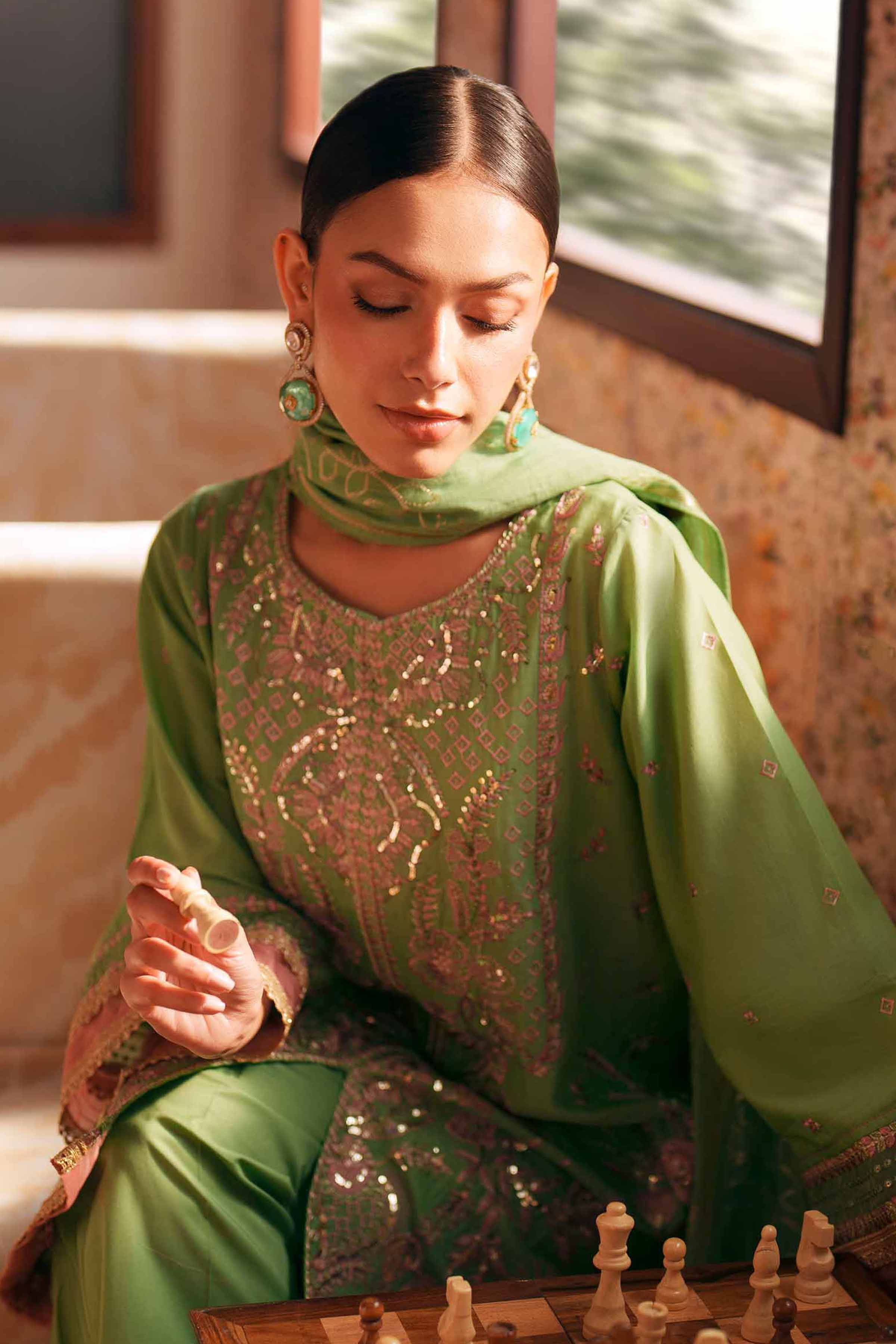 3 Piece - Embroidered Suit - PE26-78