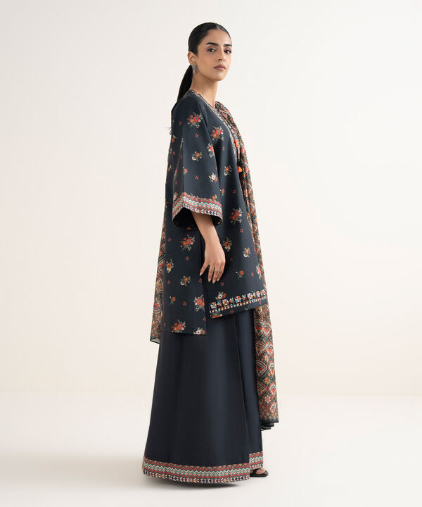 3 Piece - Embroidered Cotton Suit