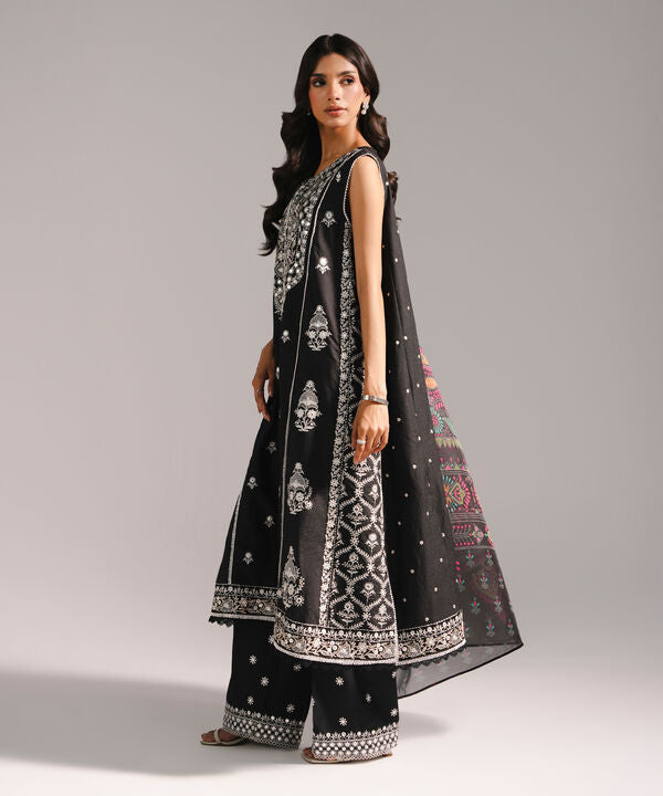 3 Piece - Embroidered Cotton Suit