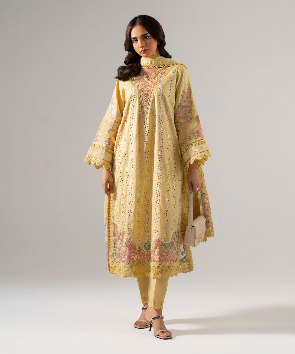 3 Piece - Embroidered Jacquard Suit PES2SCHMV629