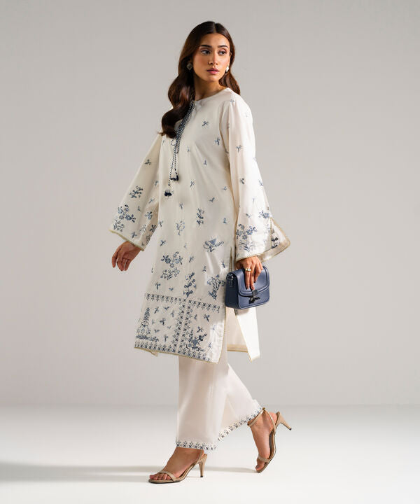 2 Piece - Embroidered Cambric Suit
