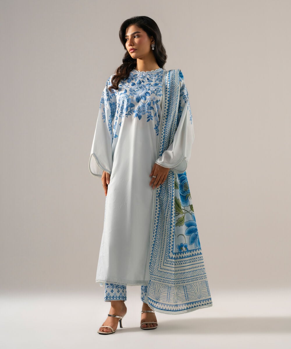 3 Piece - Embroidered Cambric Suit PEW26STV1014