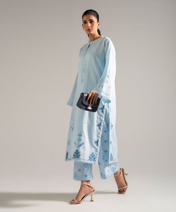 2 Piece - Embroidered Dobby Suit