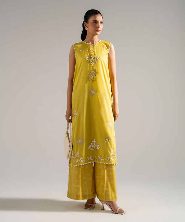 2 Piece - Embroidered Dobby Suit