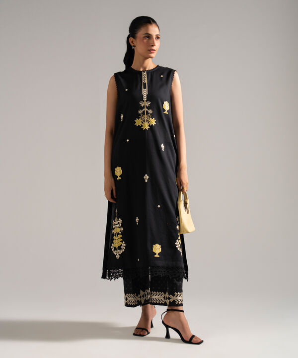 2 Piece - Embroidered Dobby Suit