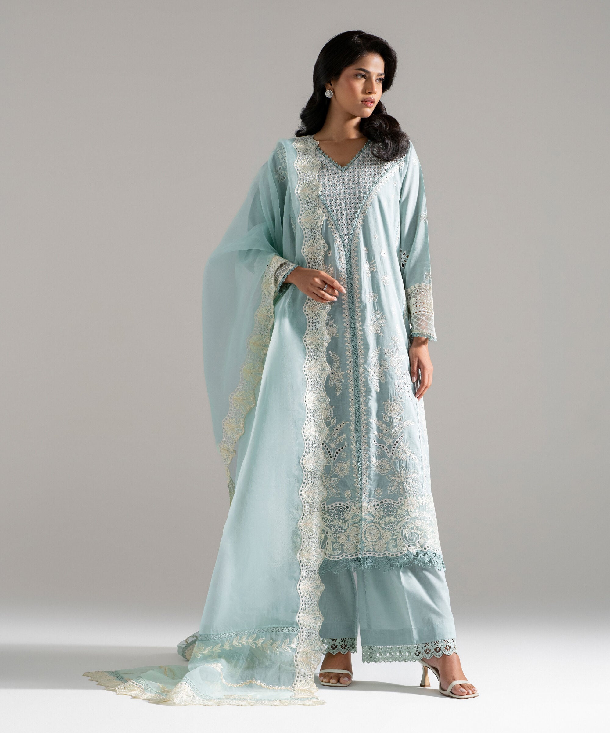 3 Piece - Embroidered Crosshatch Suit PEW26SWMV822