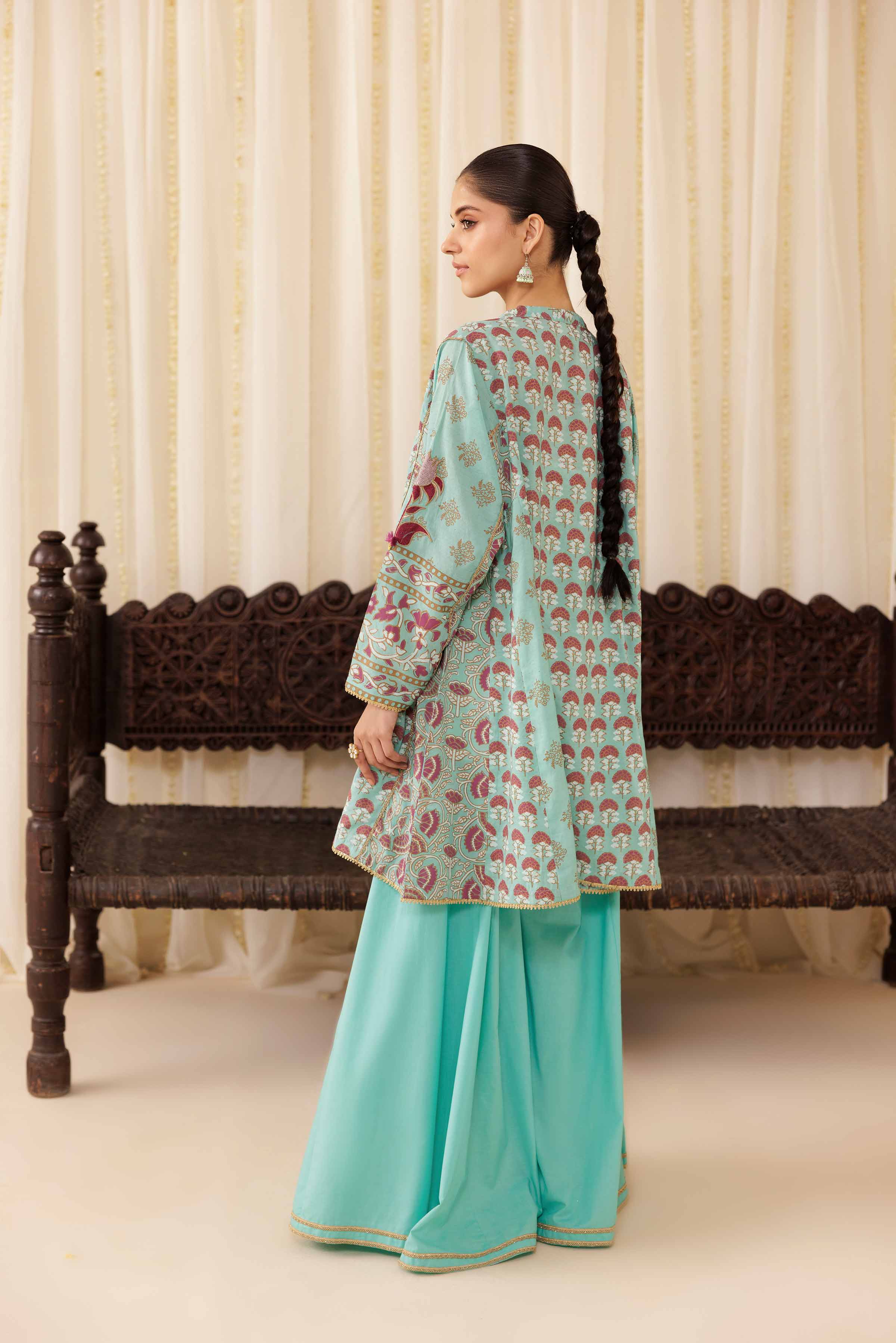 2 Piece - Printed Embroidered Suit - PFE25-47