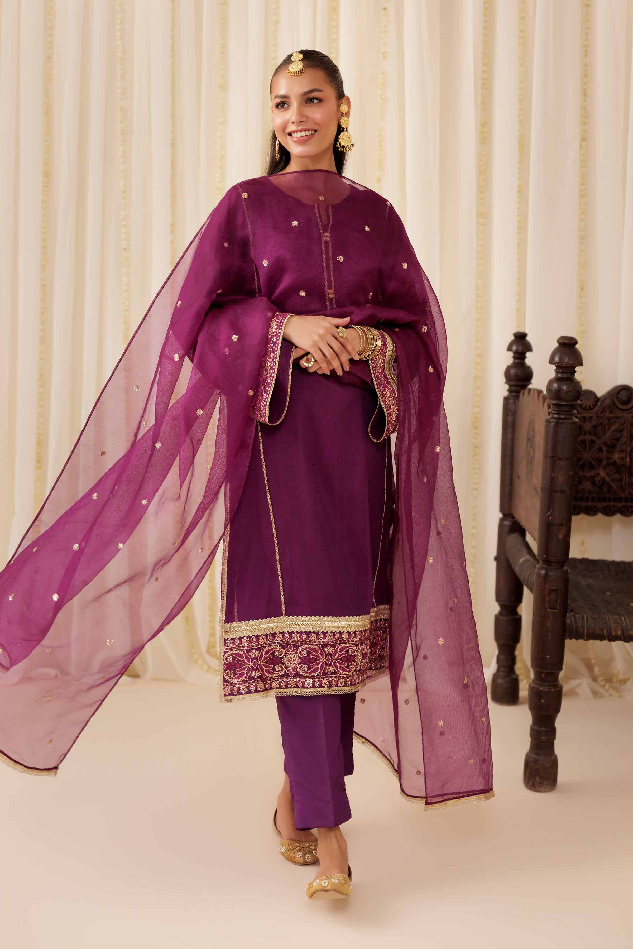 3 Piece - Embroidered Suit - PFE25-54